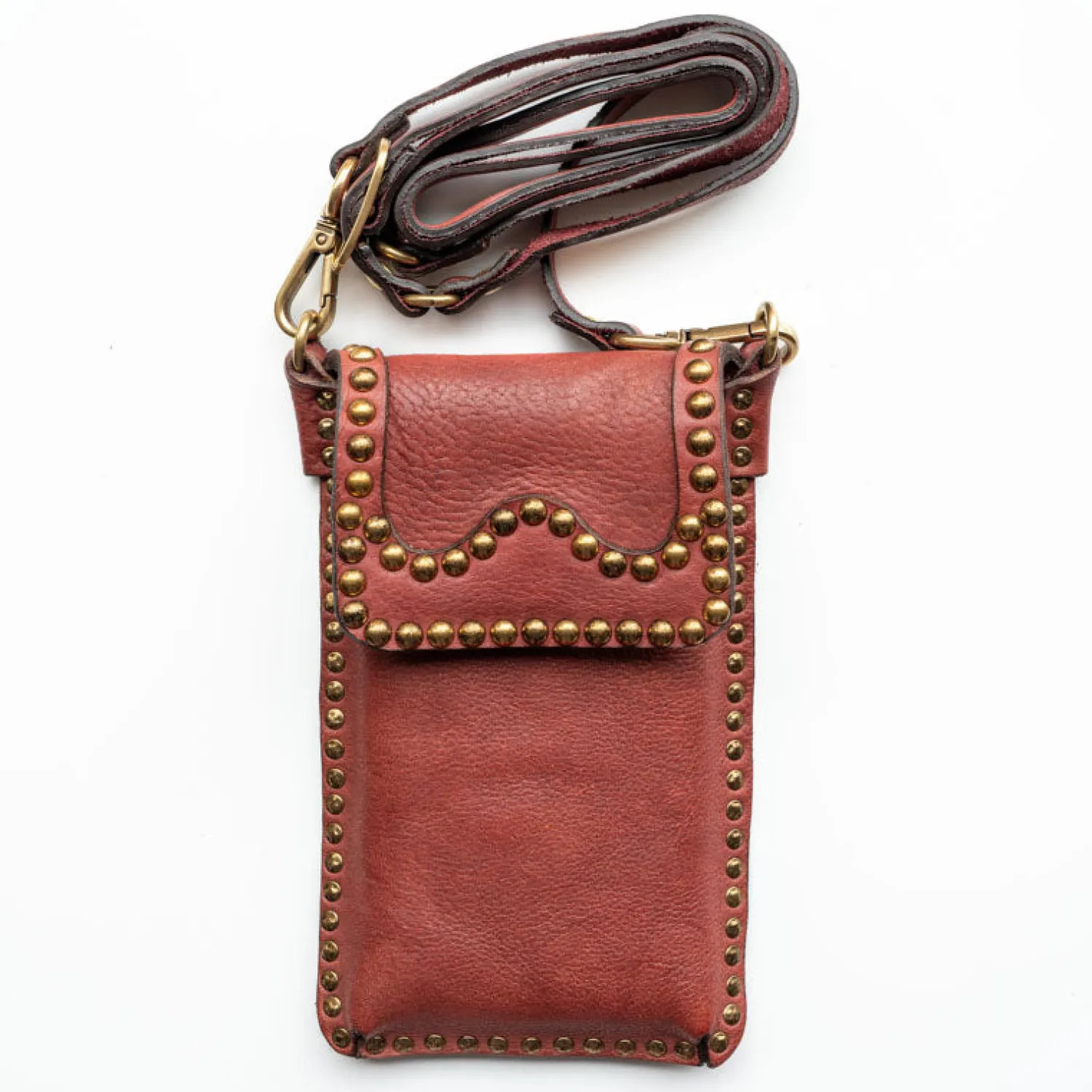 CAMPOMAGGI Malachite Stud Phone Case In Burgundy