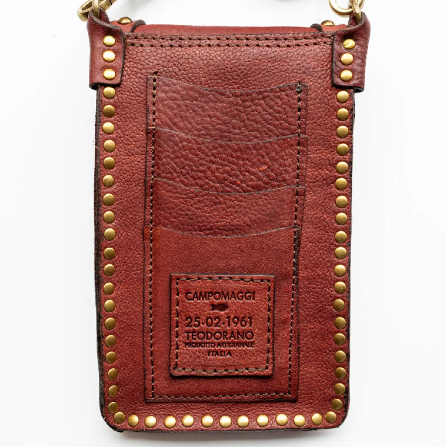 CAMPOMAGGI Malachite Stud Phone Case In Burgundy