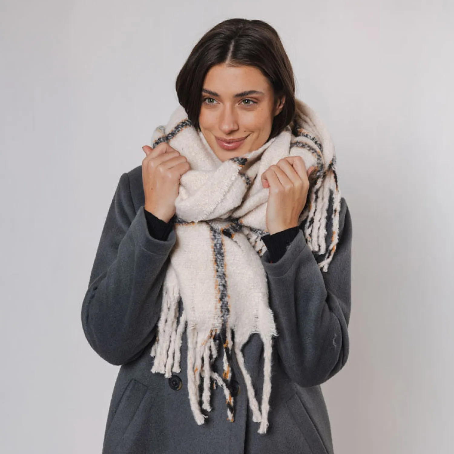 RINO & PELLE Malika Scarf In Birch Check