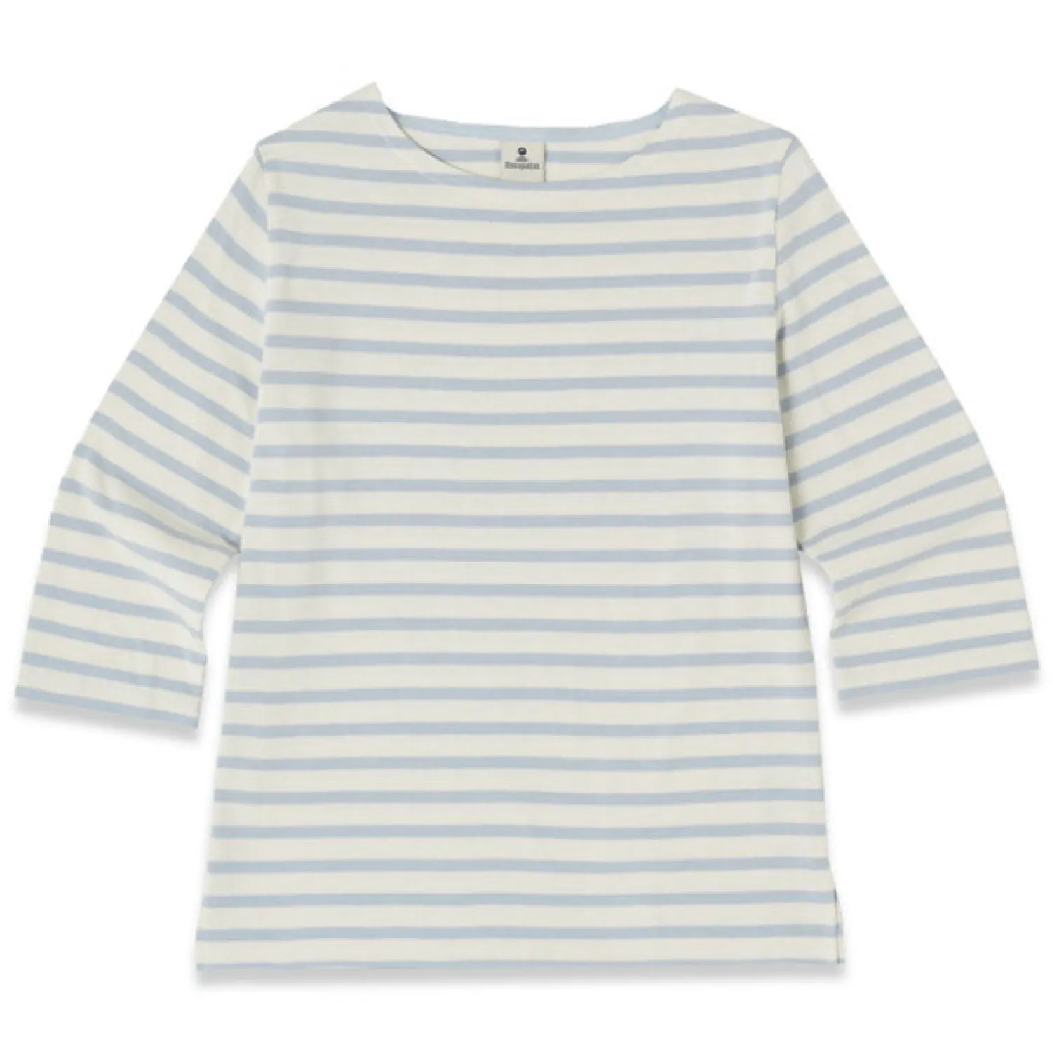 MOUSQUETON Marina Stripe Top In Ecru/Pale Blue