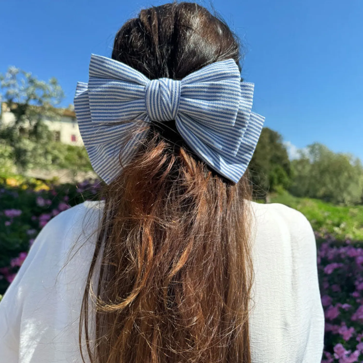 BLACK COLOUR Matilda Bow Hair Clip In Light Blue