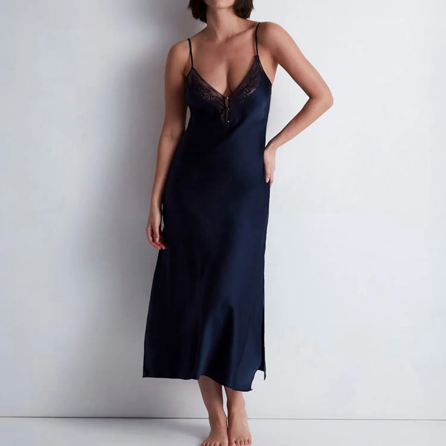 AUBADE Midnight Whisper Long Slip In Evening Blue