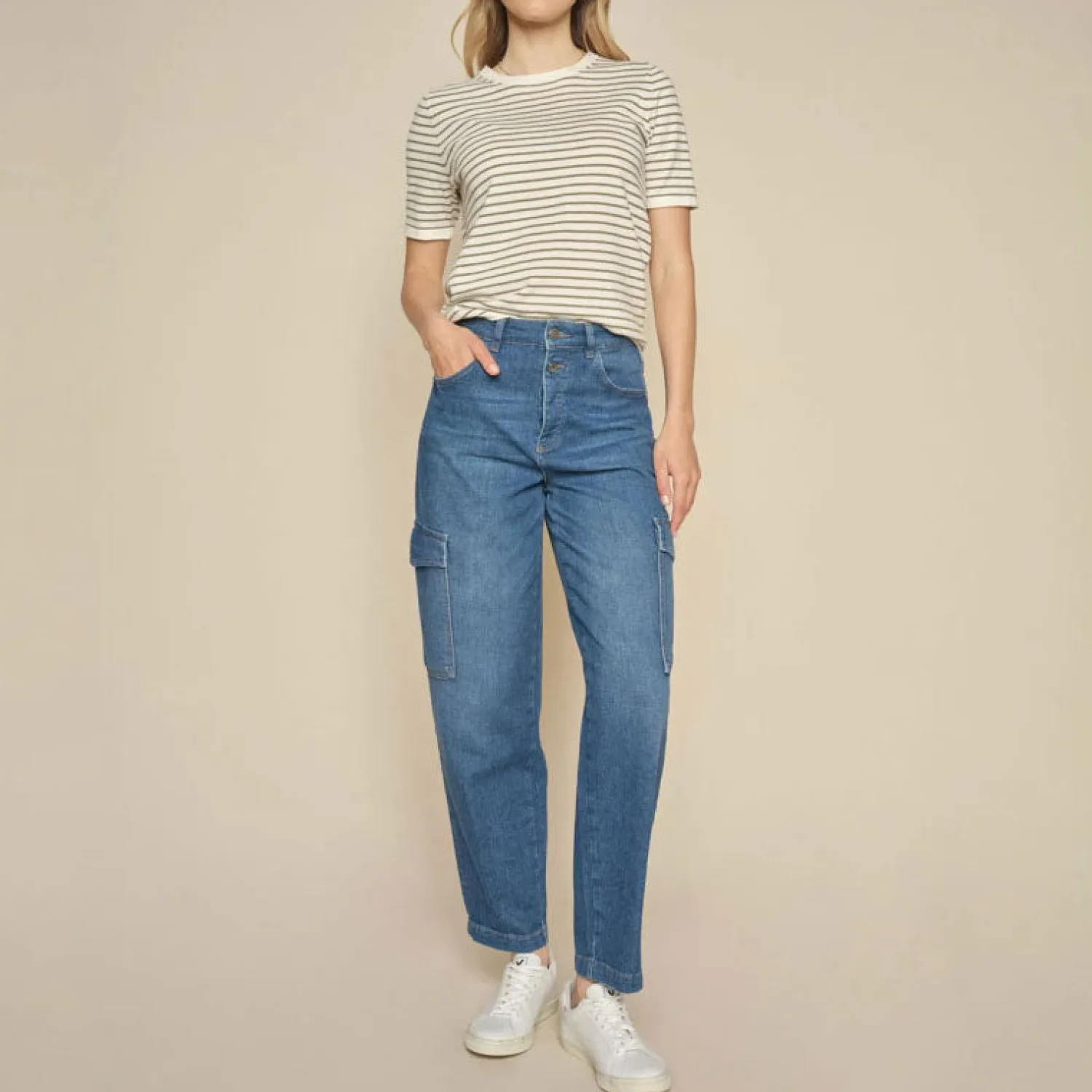 MOS MOSH MMAdeline Stina Cargo Jeans In Blue