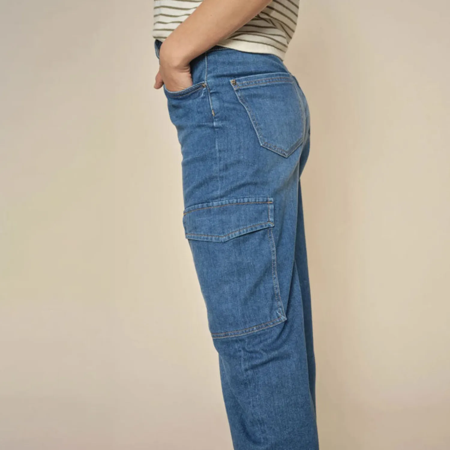 MOS MOSH MMAdeline Stina Cargo Jeans In Blue