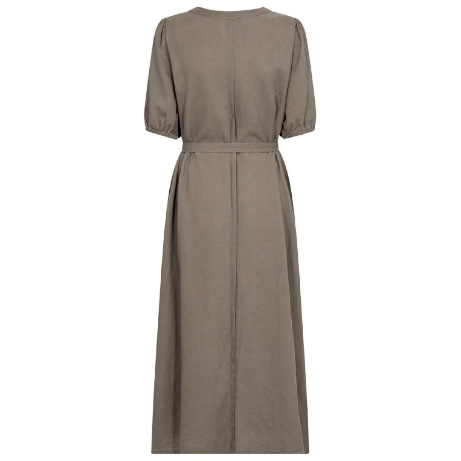 LEVETE ROOM Naja 27 Linen Midi Dress In Falcon