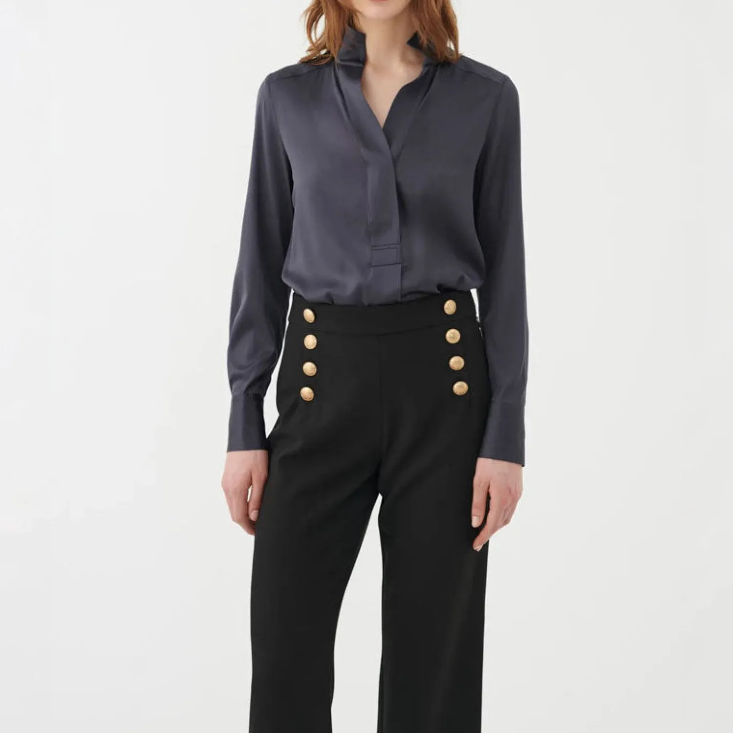 DEA KUDIBAL Nate Blouse With High Cuffs In Inkpot