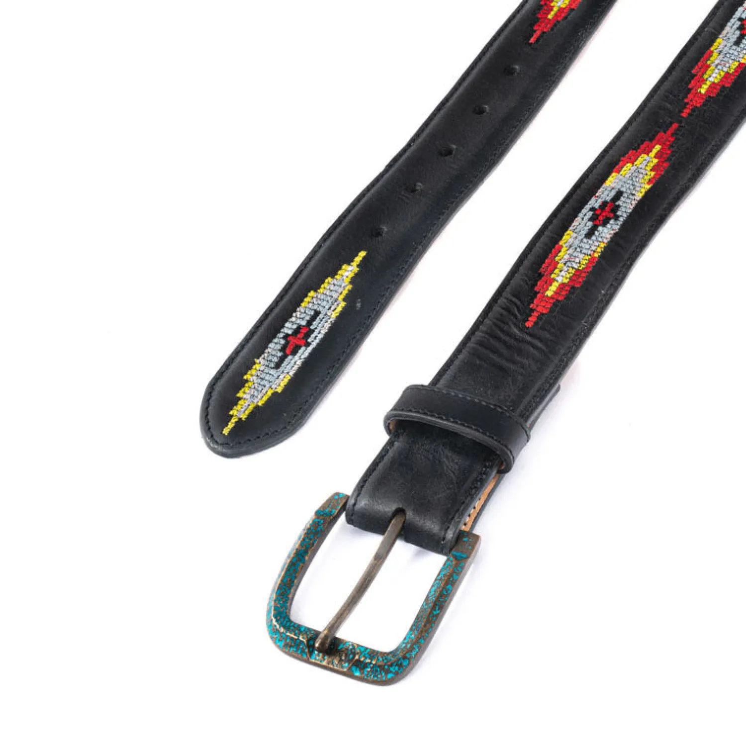 MEXICANA Navajo Cruz Belt In Black