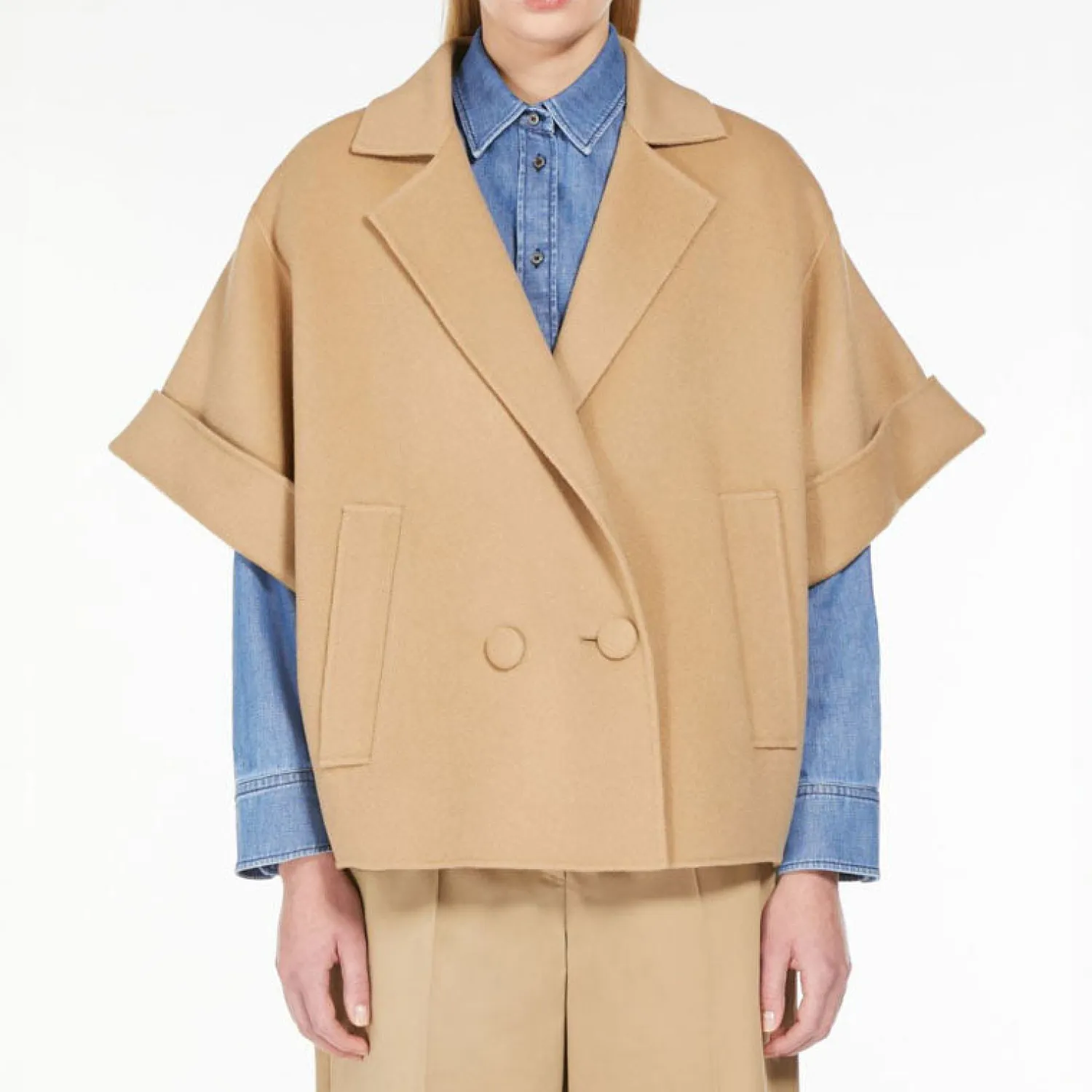 WEEKEND MAXMARA Navarra Short Wool Coat In Beige