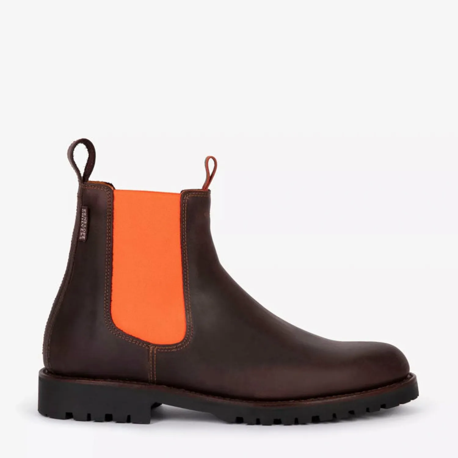 PENELOPE CHILVERS Nelson Leather Boots In Conker/Neon Orange