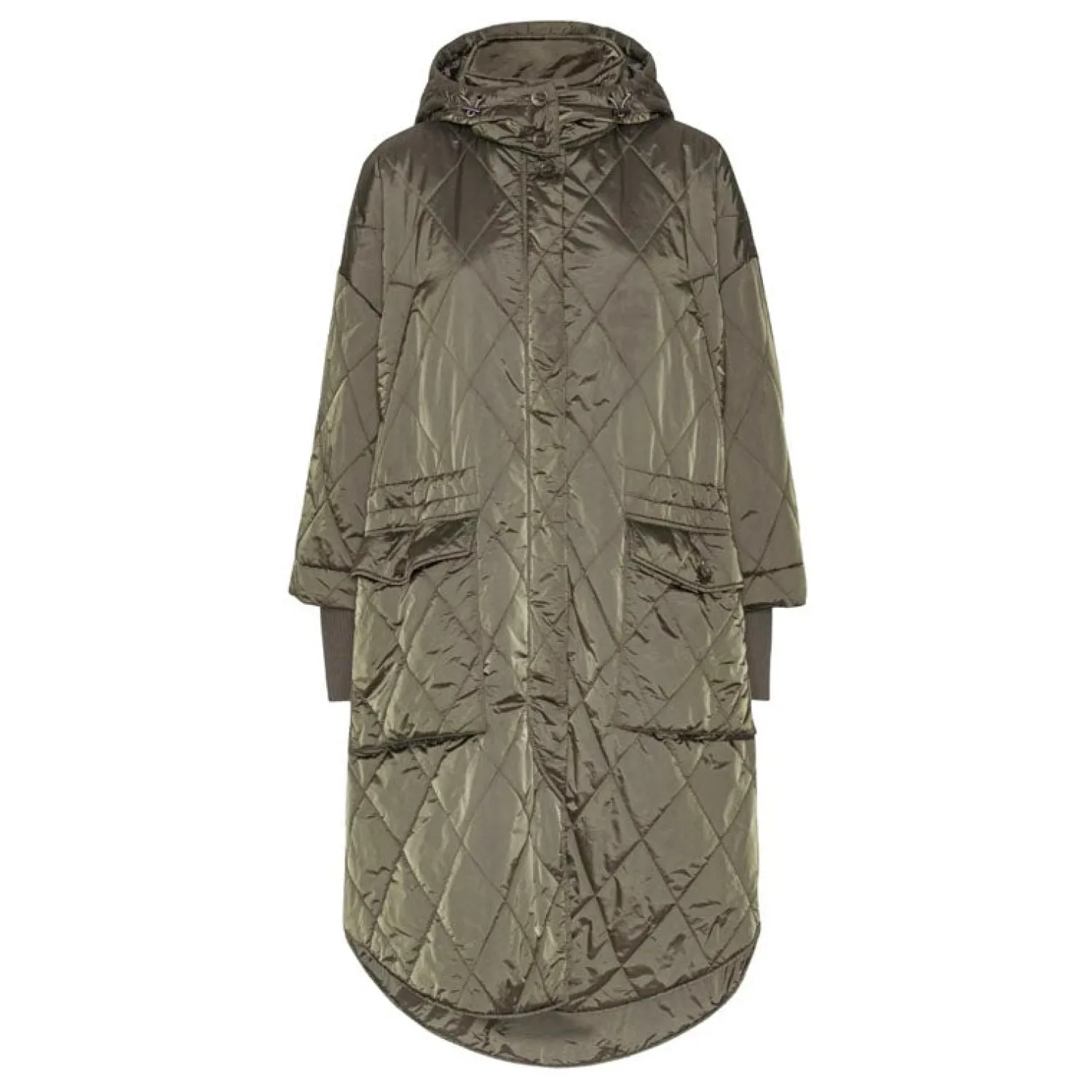 PROJECT AJ117 Neva Quilted Long Jacket In Army