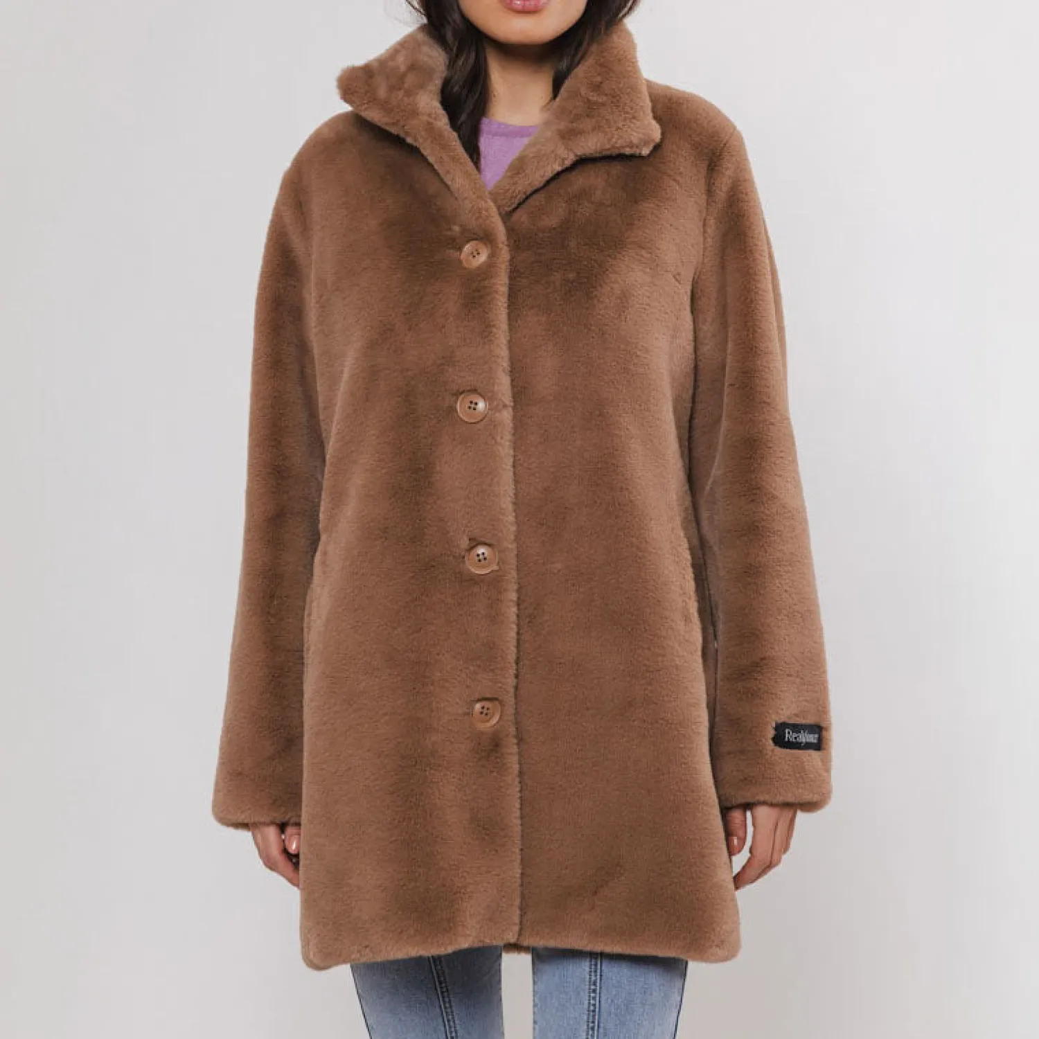 RINO & PELLE Nonna Faux Fur Coat In Twig