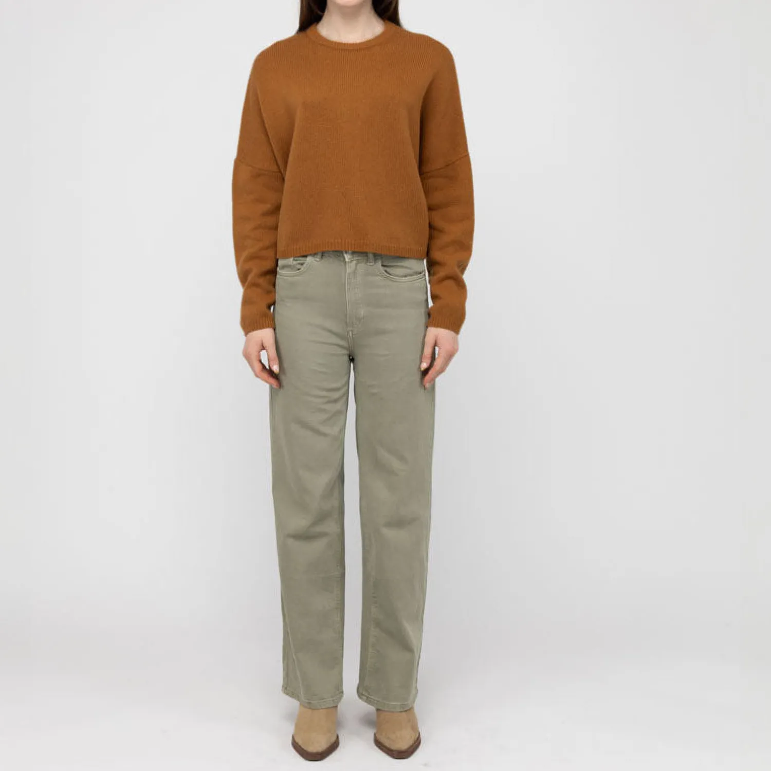 VAN KUKIL Oaklynn Boxy Heavy Knit Jumper In Astana Camel