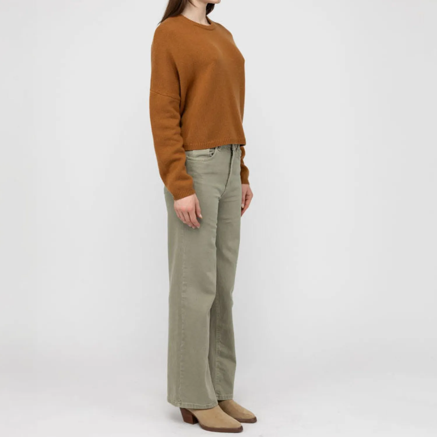 VAN KUKIL Oaklynn Boxy Heavy Knit Jumper In Astana Camel