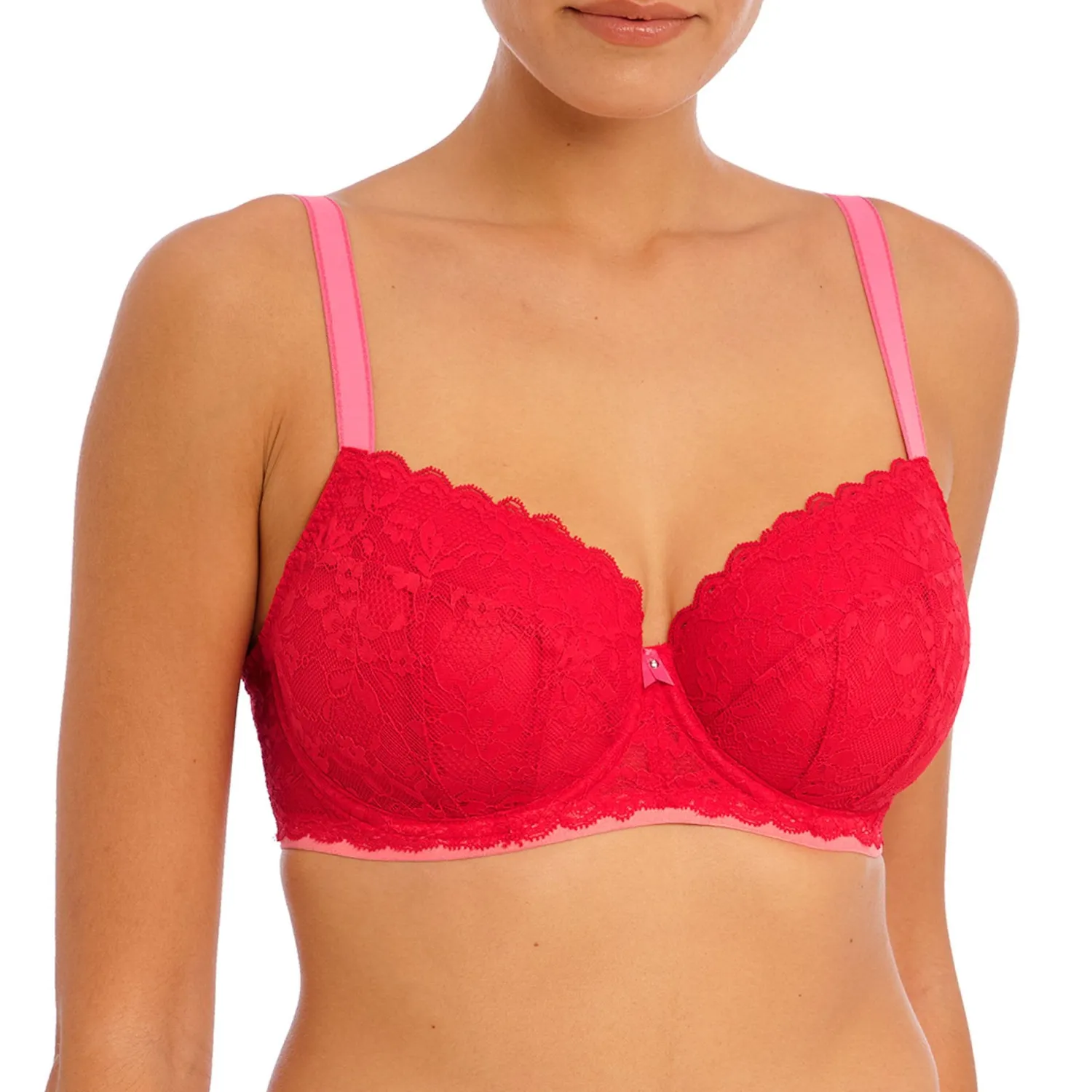 FREYA Offbeat UW Padded Half Cup Bra In Chilli Red