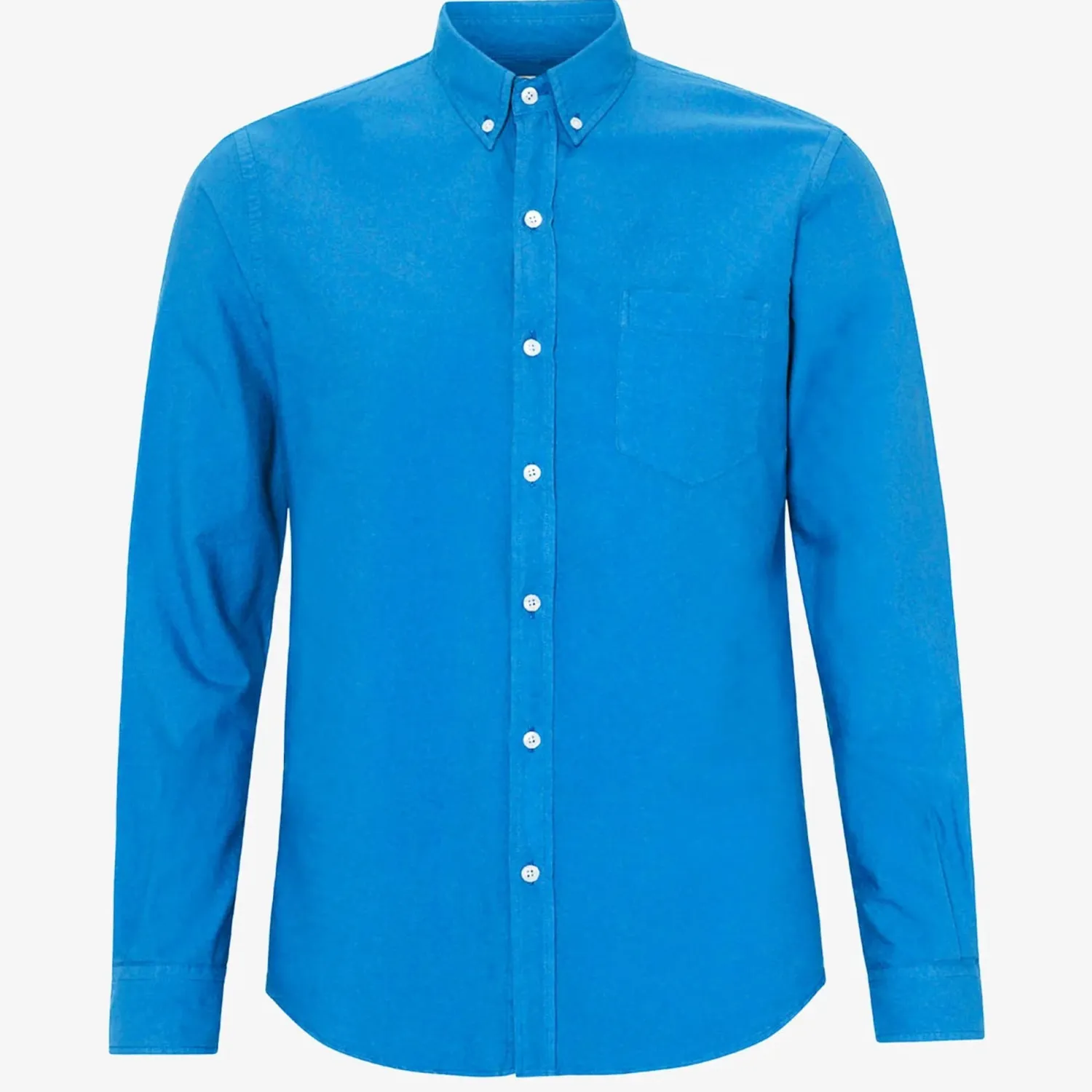 COLORFUL STANDARD Organic Button Down Shirt In Pacific Blue