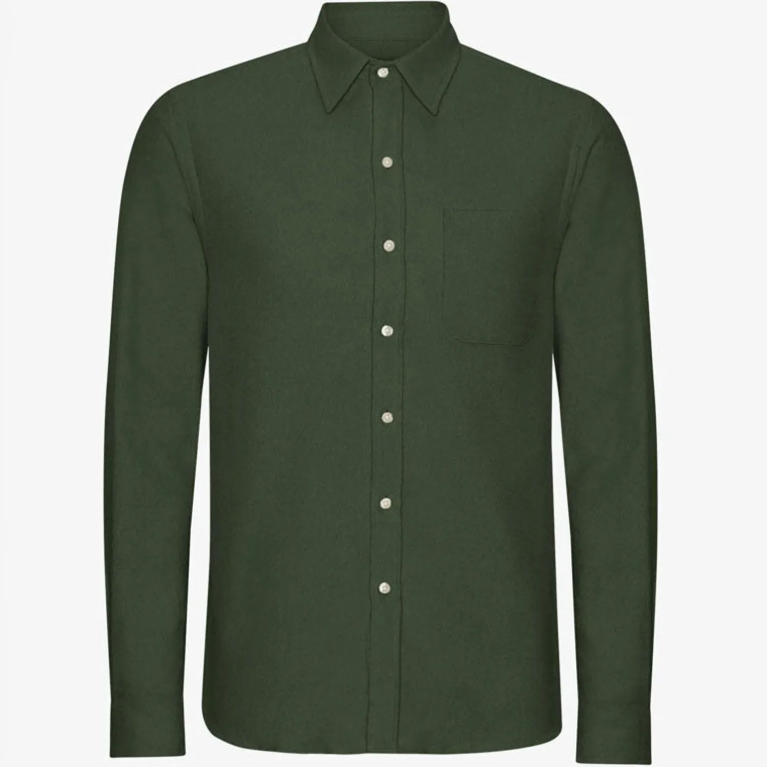 COLORFUL STANDARD Organic Flannel Shirt In Hunter Green