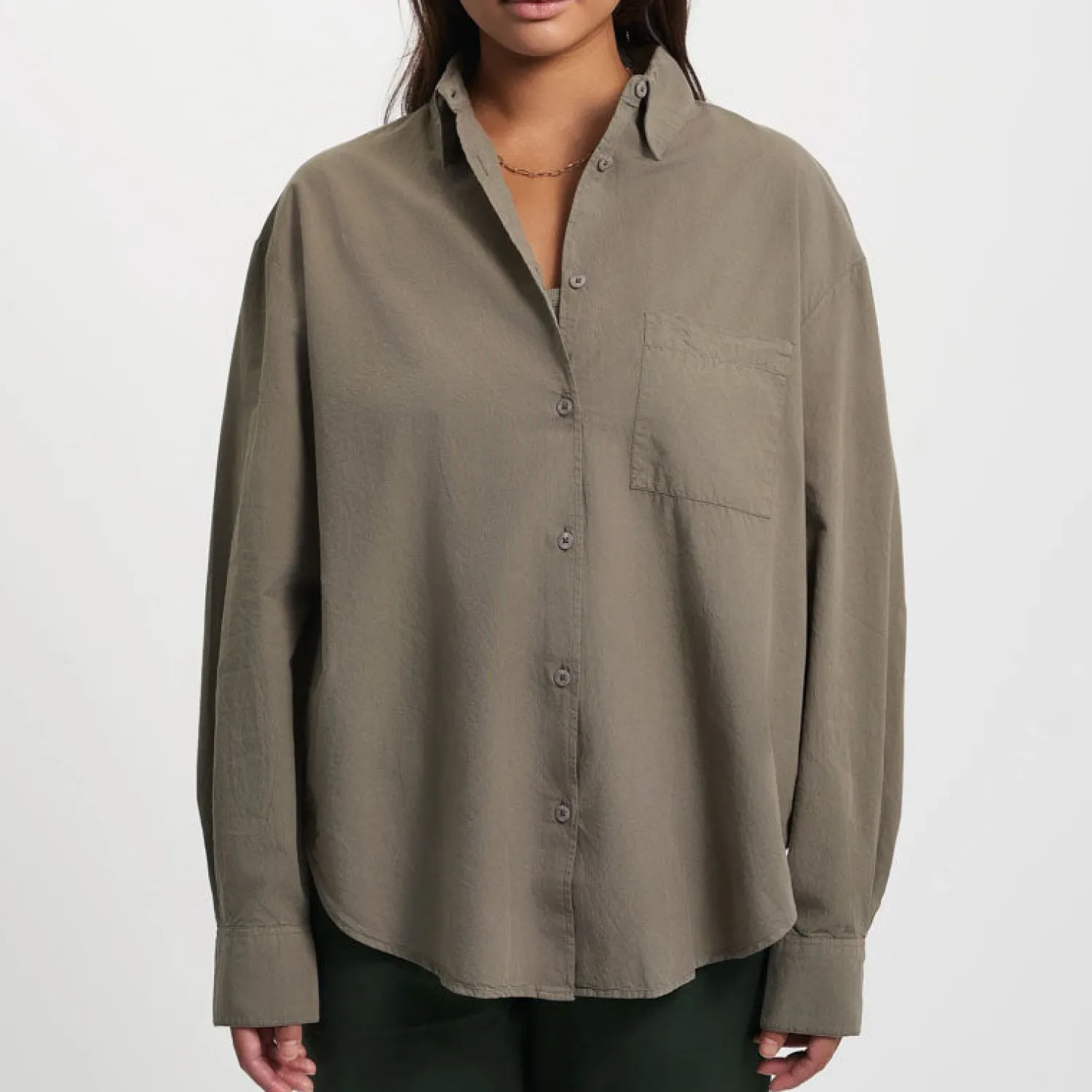 COLORFUL STANDARD Organic Oversized Shirt In Dusty Olive