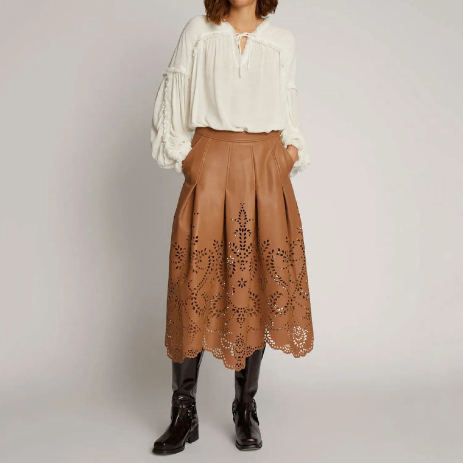 MUNTHE Orienstalis Skirt In Caramel