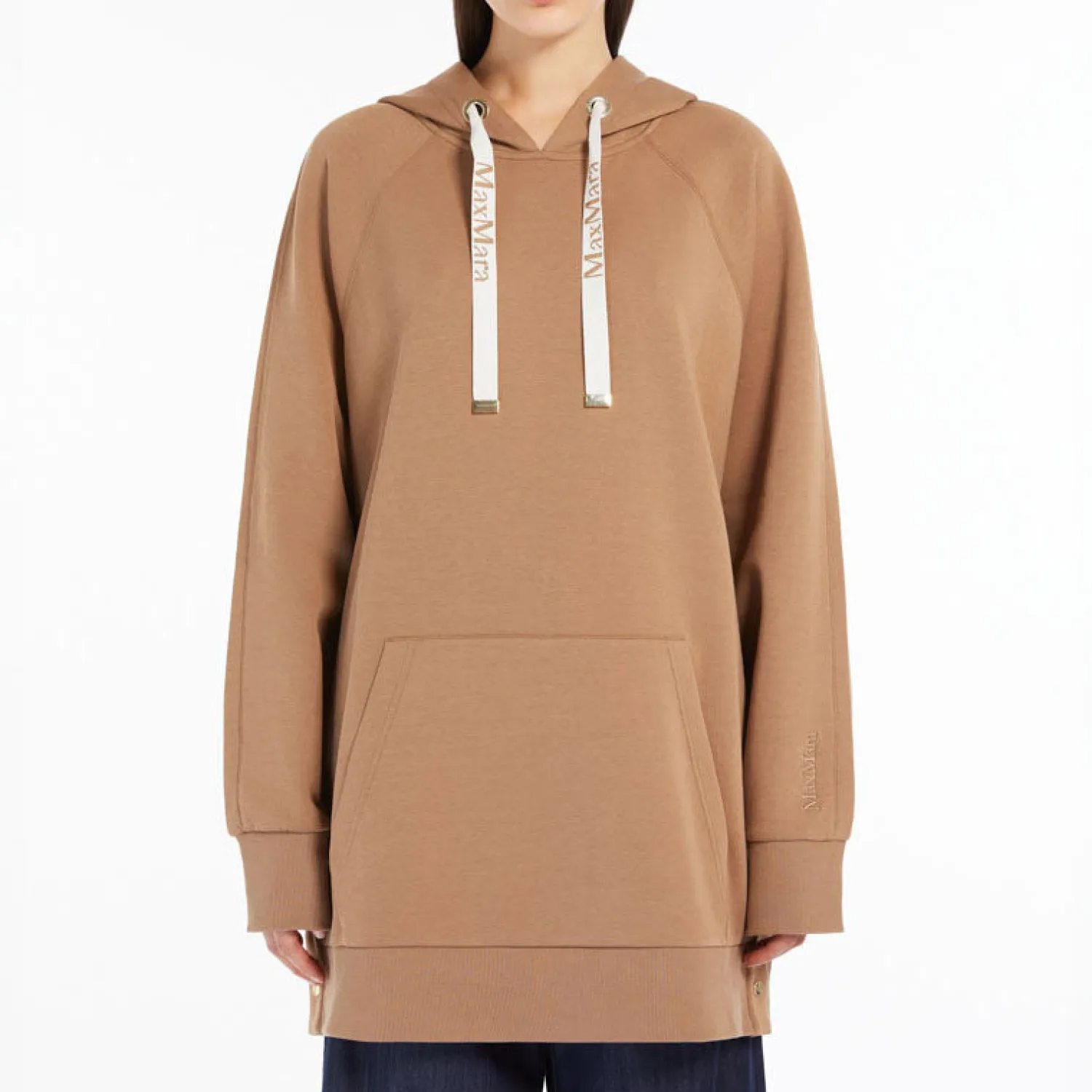 S MAXMARA Ospite Jersey Hoodie In Camel