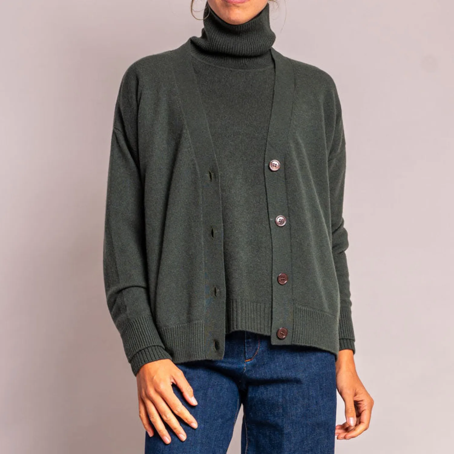 JUMPER1234 Oversize Cardigan In Khaki