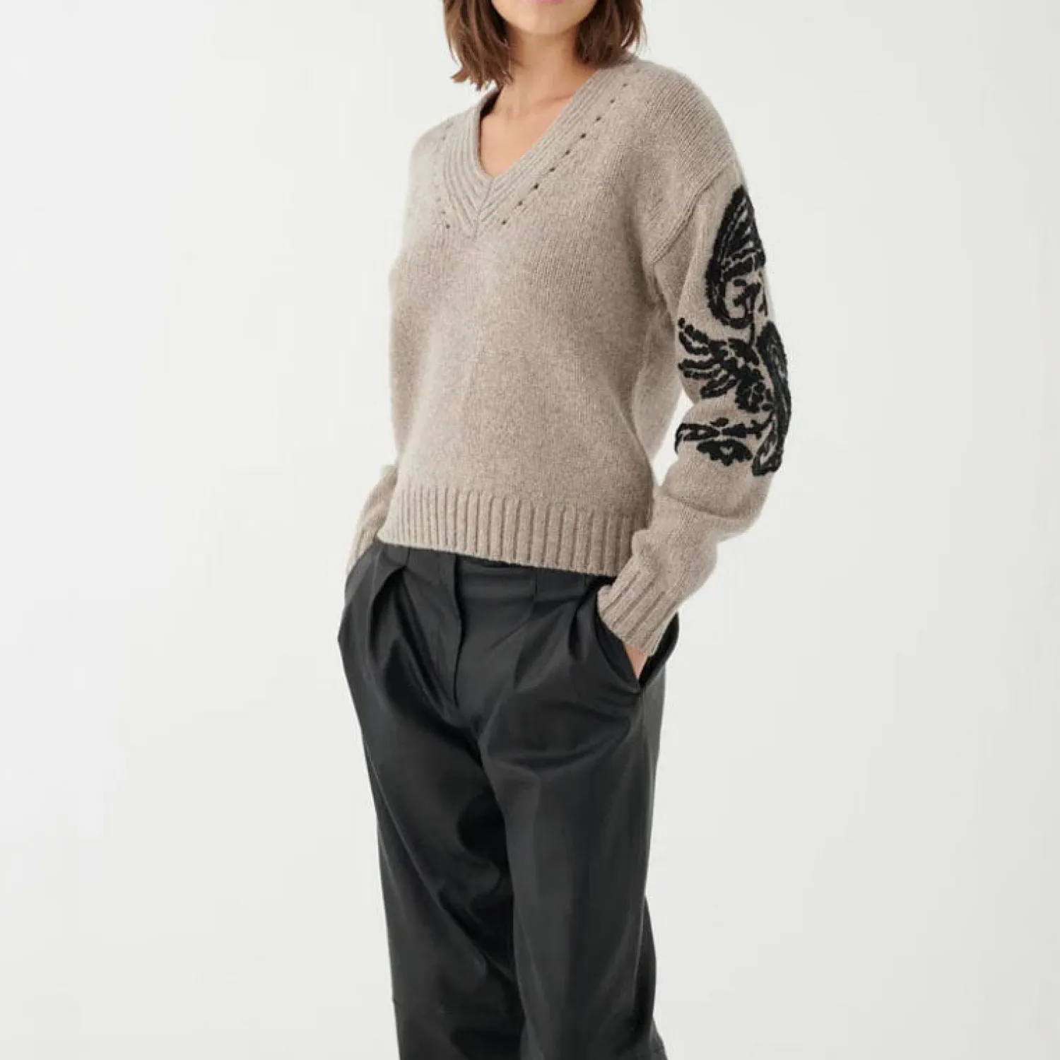 DEA KUDIBAL Pippa Sweater With Embroidery In Chinchilla