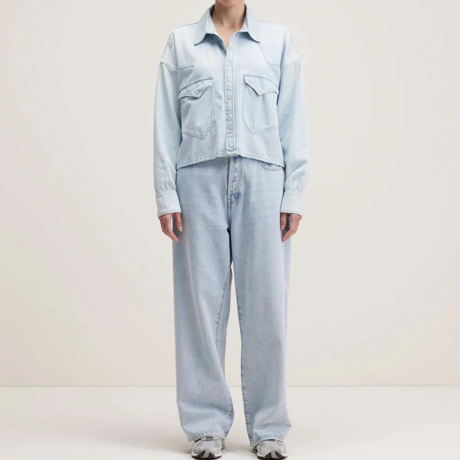 BELLEROSE Polar Shirt In Used Light Blue