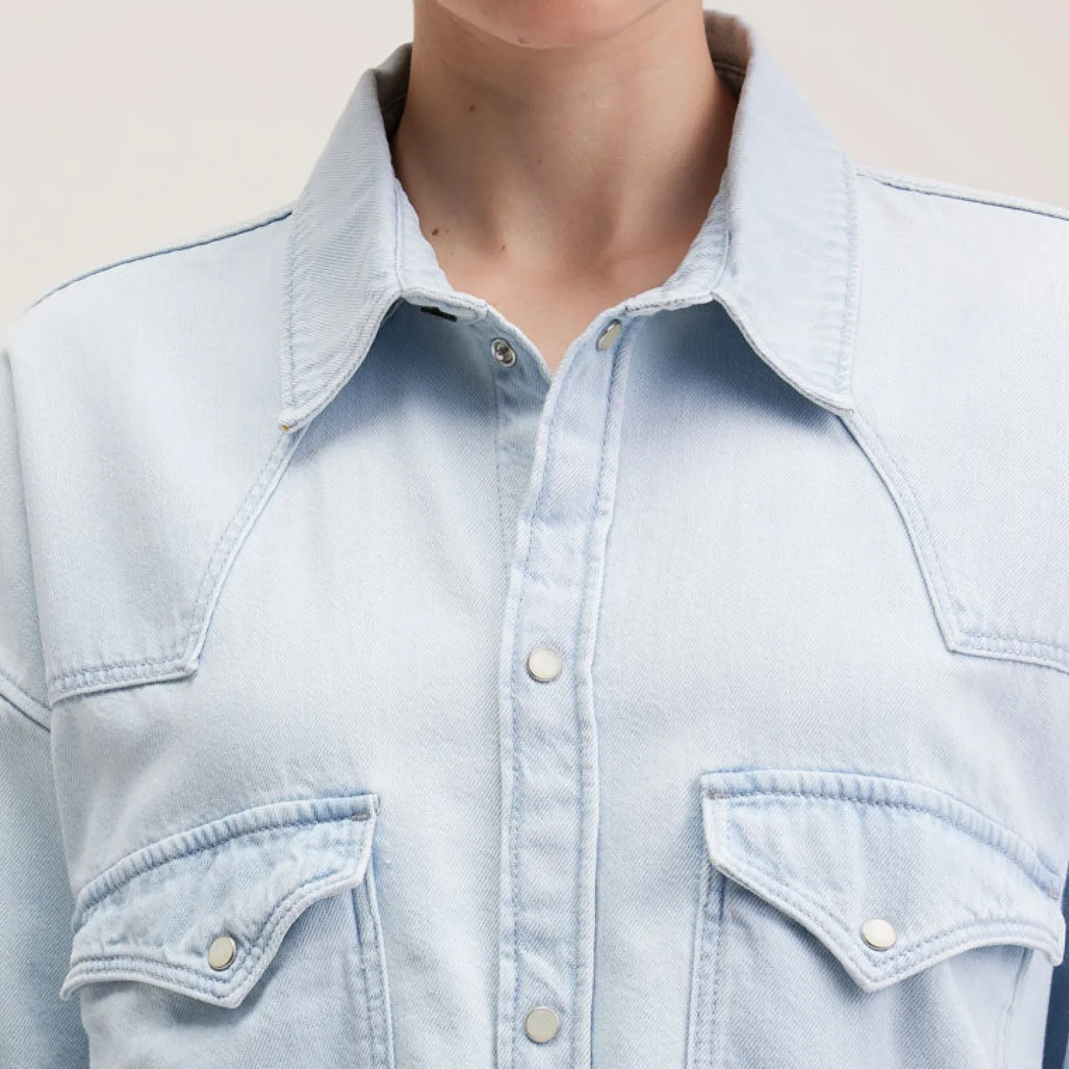 BELLEROSE Polar Shirt In Used Light Blue