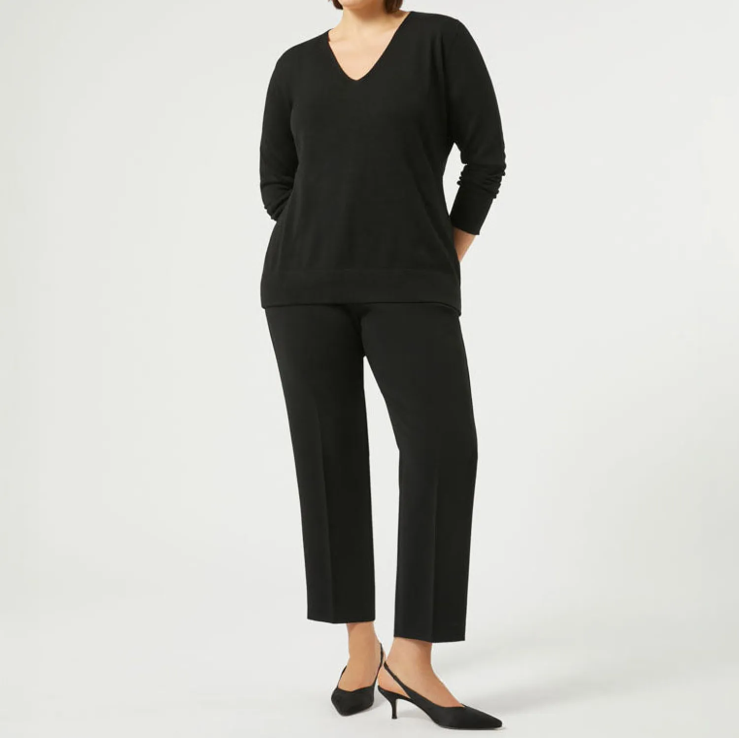 MARINA RINALDI Ravel Triacetate Cady Trousers In Black