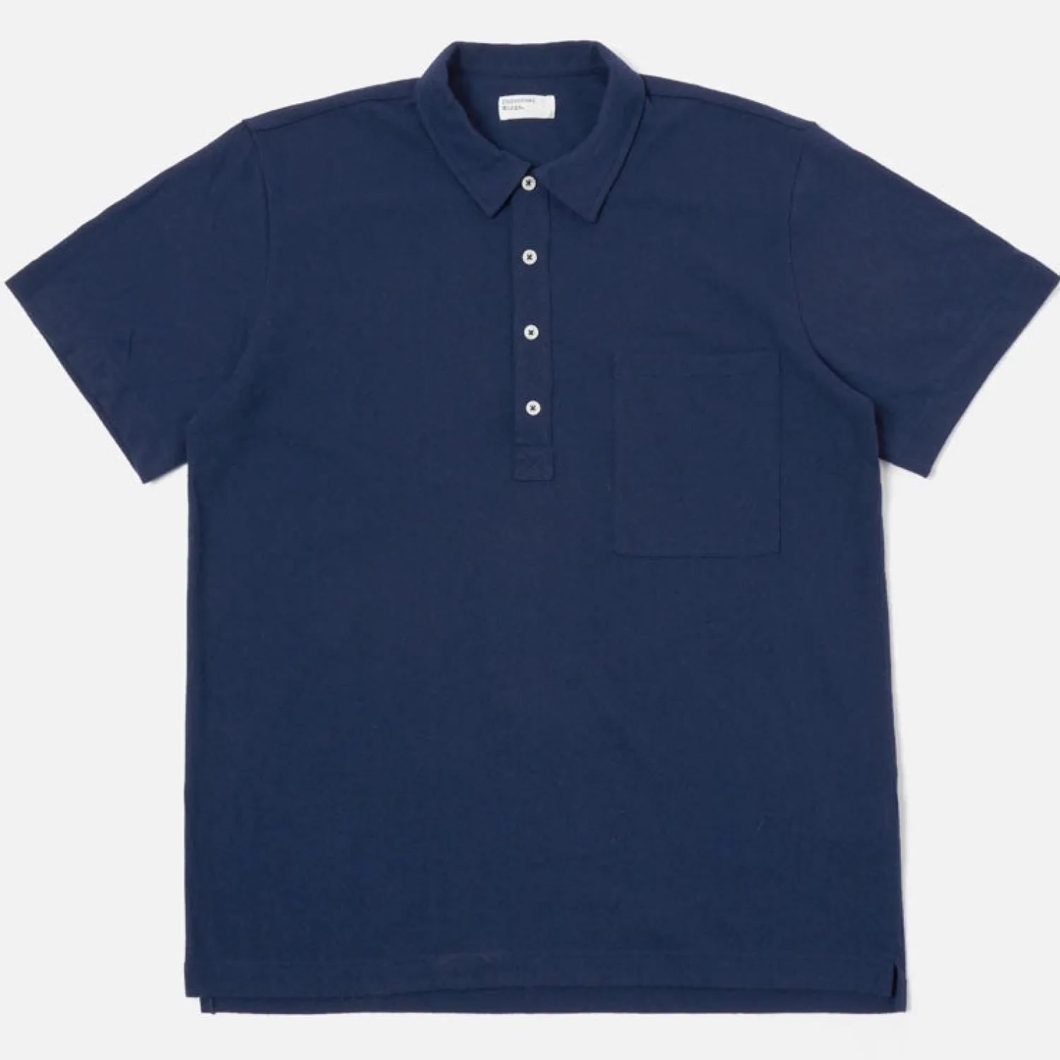 UNIVERSAL WORKS Recycled Wool Pullover Polo Shirt In Navy