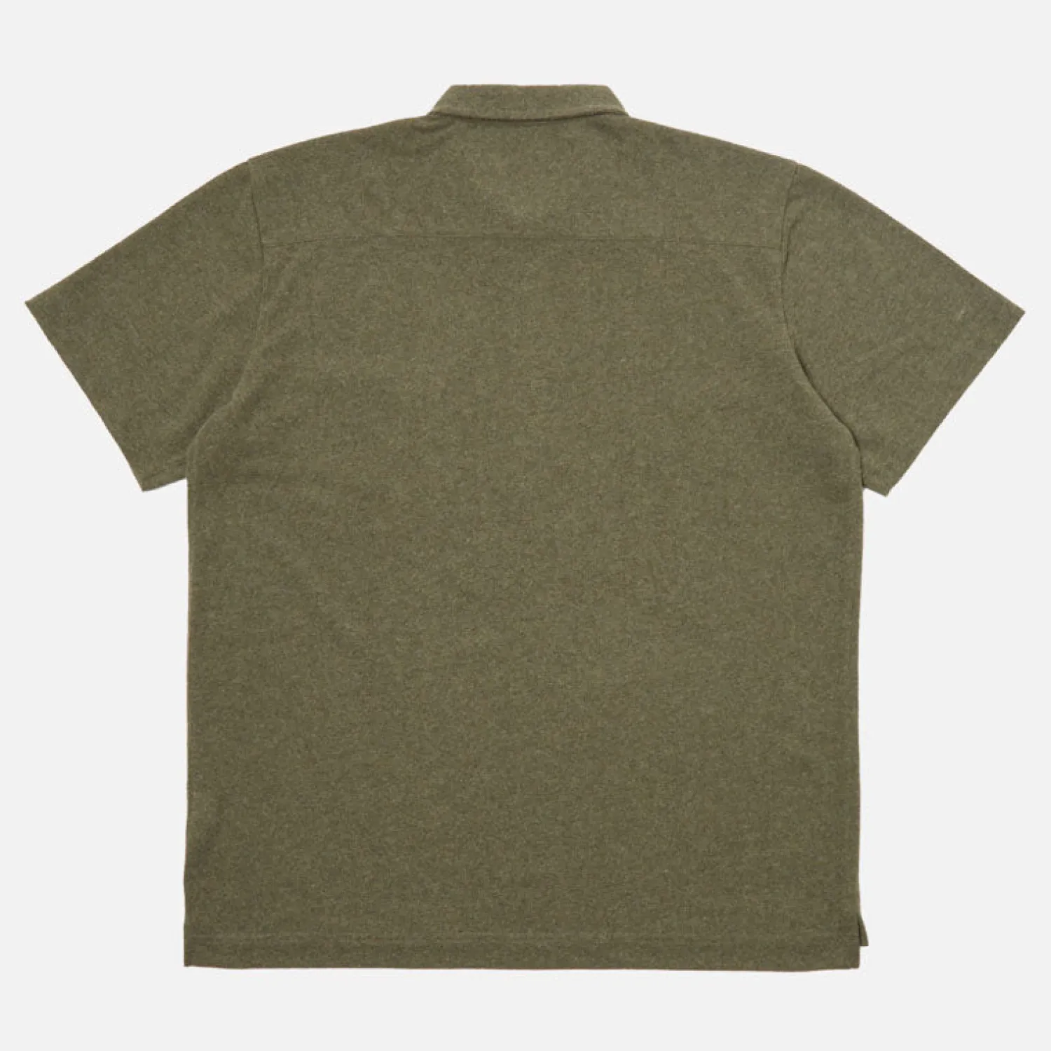 UNIVERSAL WORKS Recycled Wool Pullover Polo Shirt In Olive