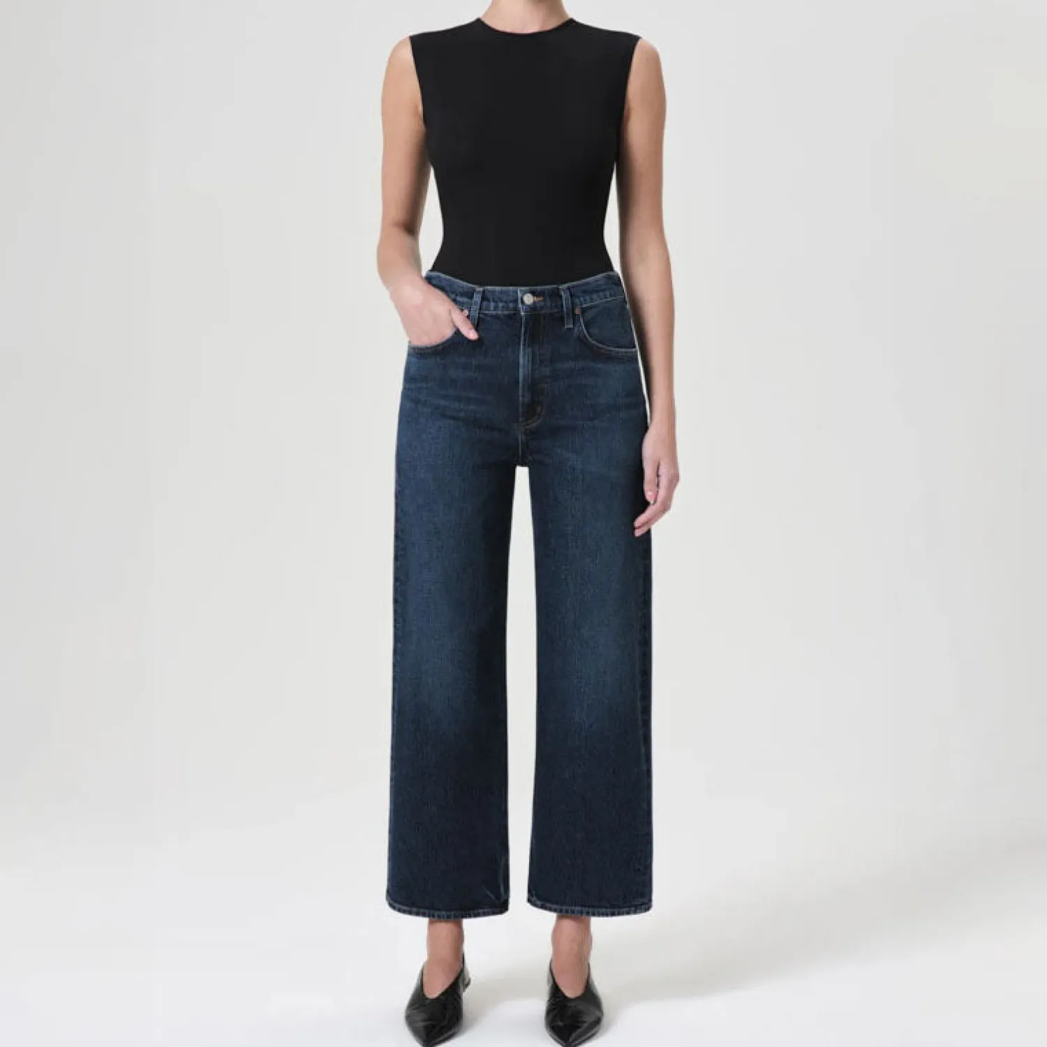 AGOLDE Ren High Rise Wide Leg Jeans In Echo