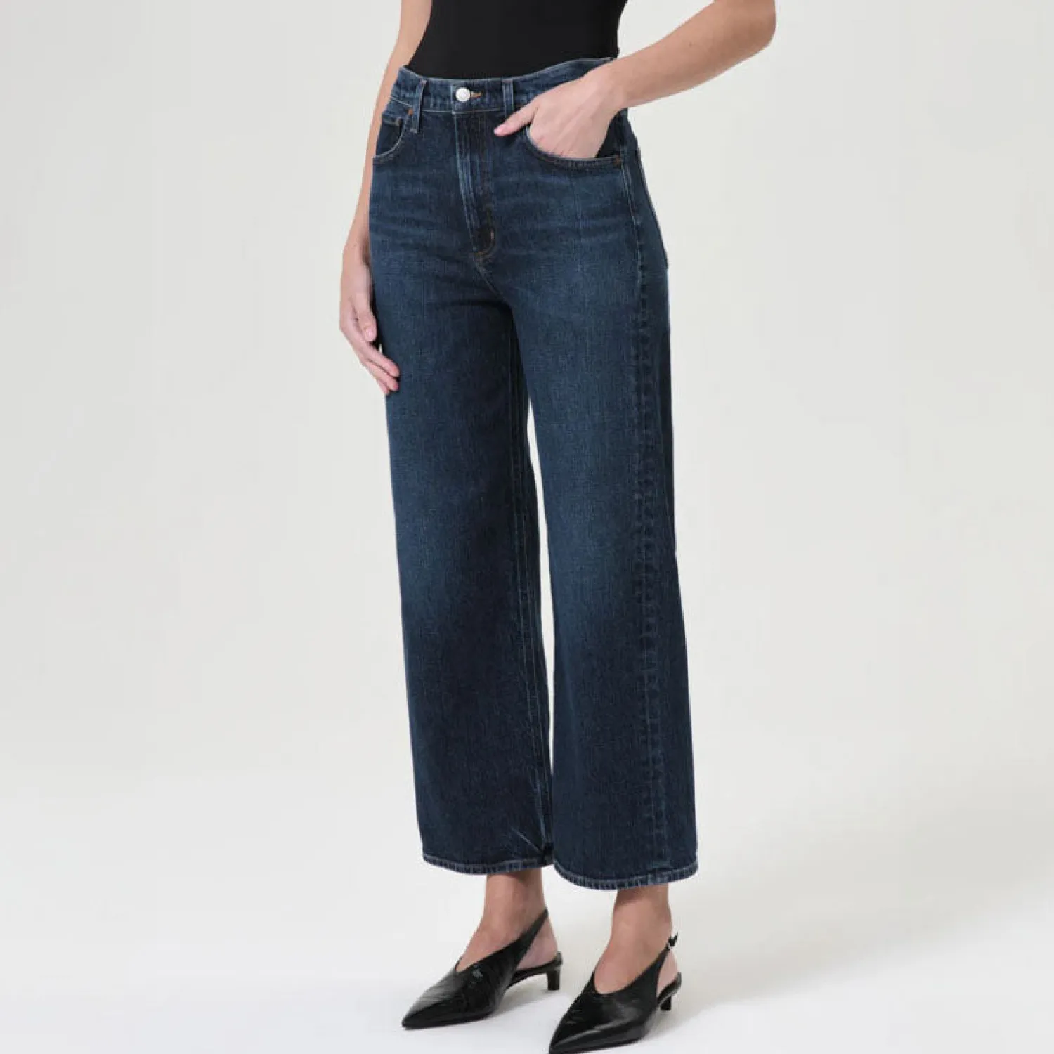 AGOLDE Ren High Rise Wide Leg Jeans In Echo