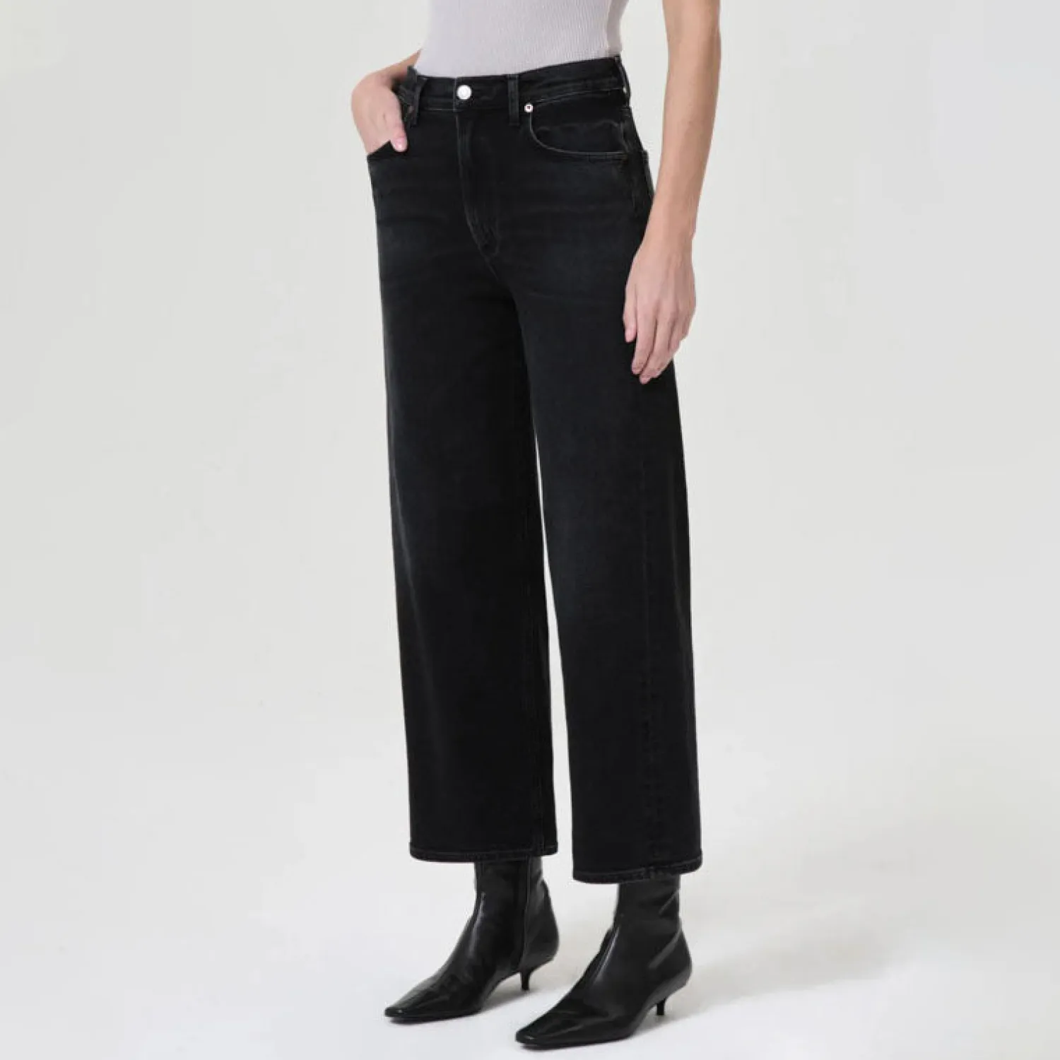 AGOLDE Ren High Rise Wide Leg Jeans In Hush