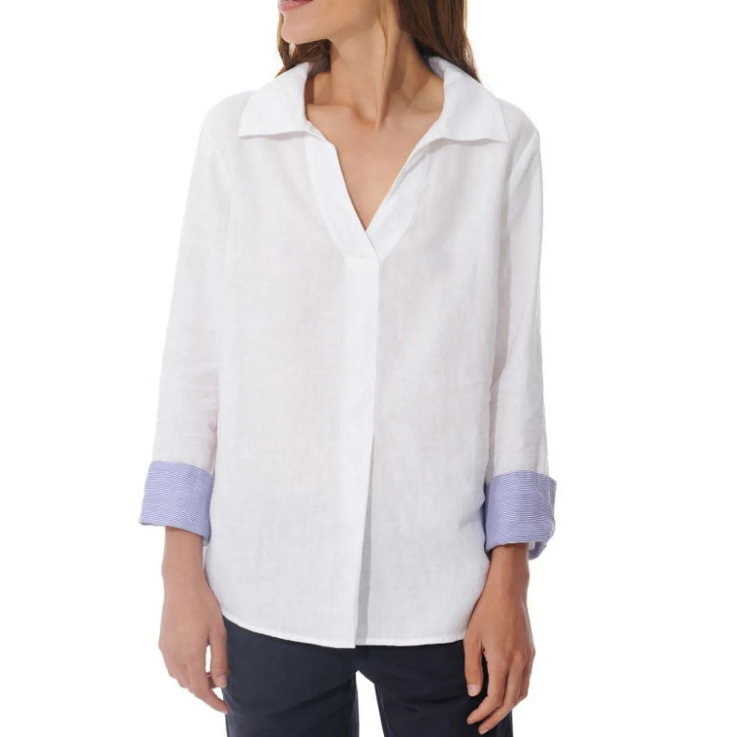 MOUSQUETON Rezal Linen Blouse In White