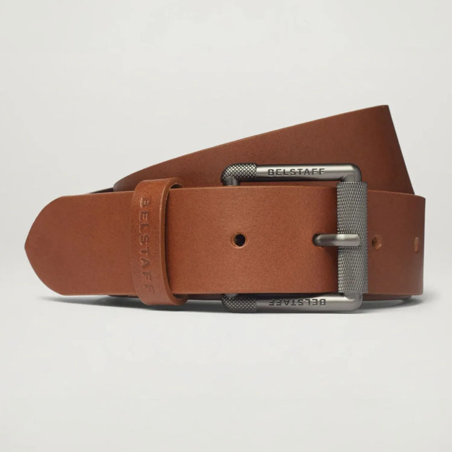 BELSTAFF Roller Buckle Belt In Earth Brown