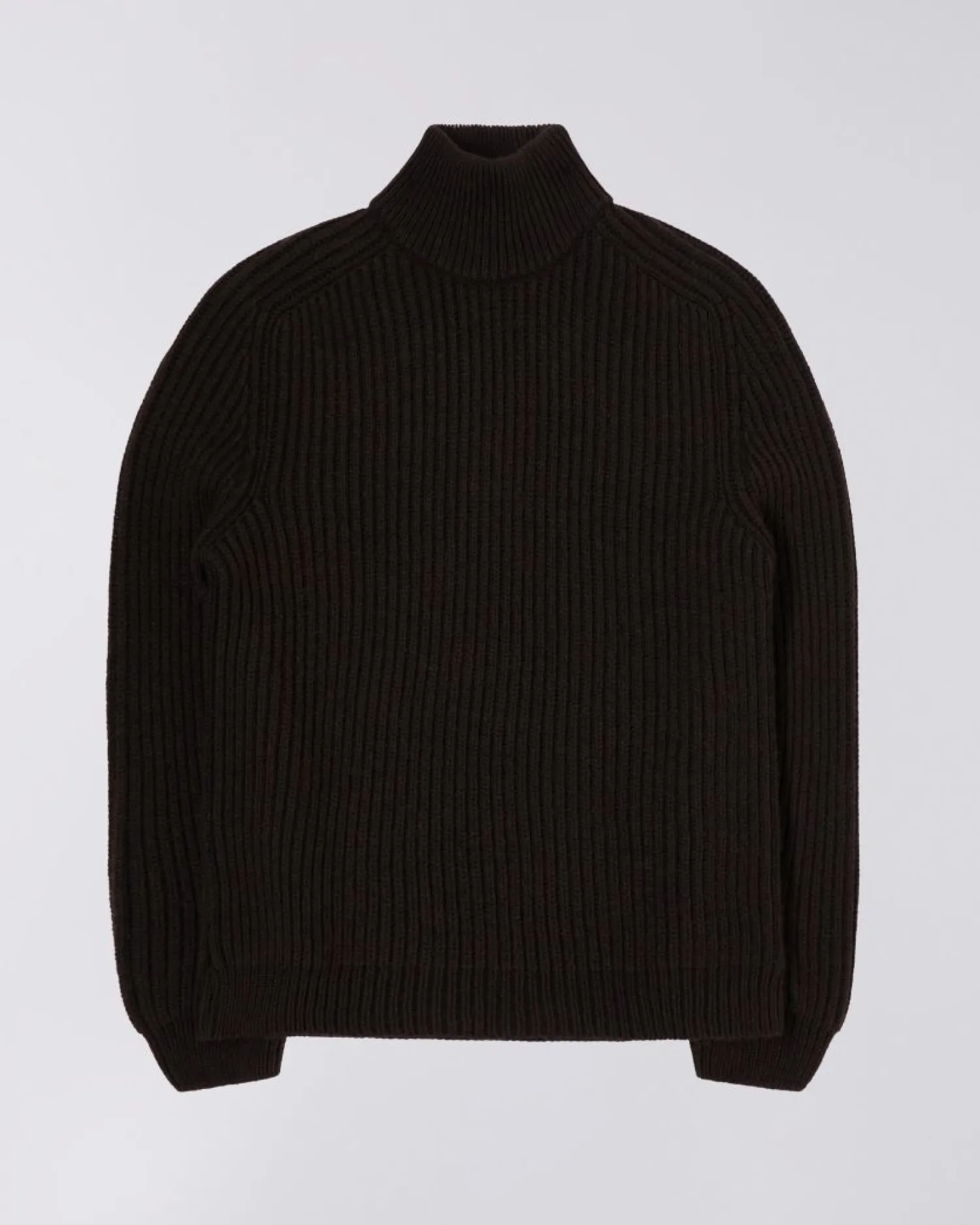 EDWIN Roni High Collar Sweater In Dark Brown