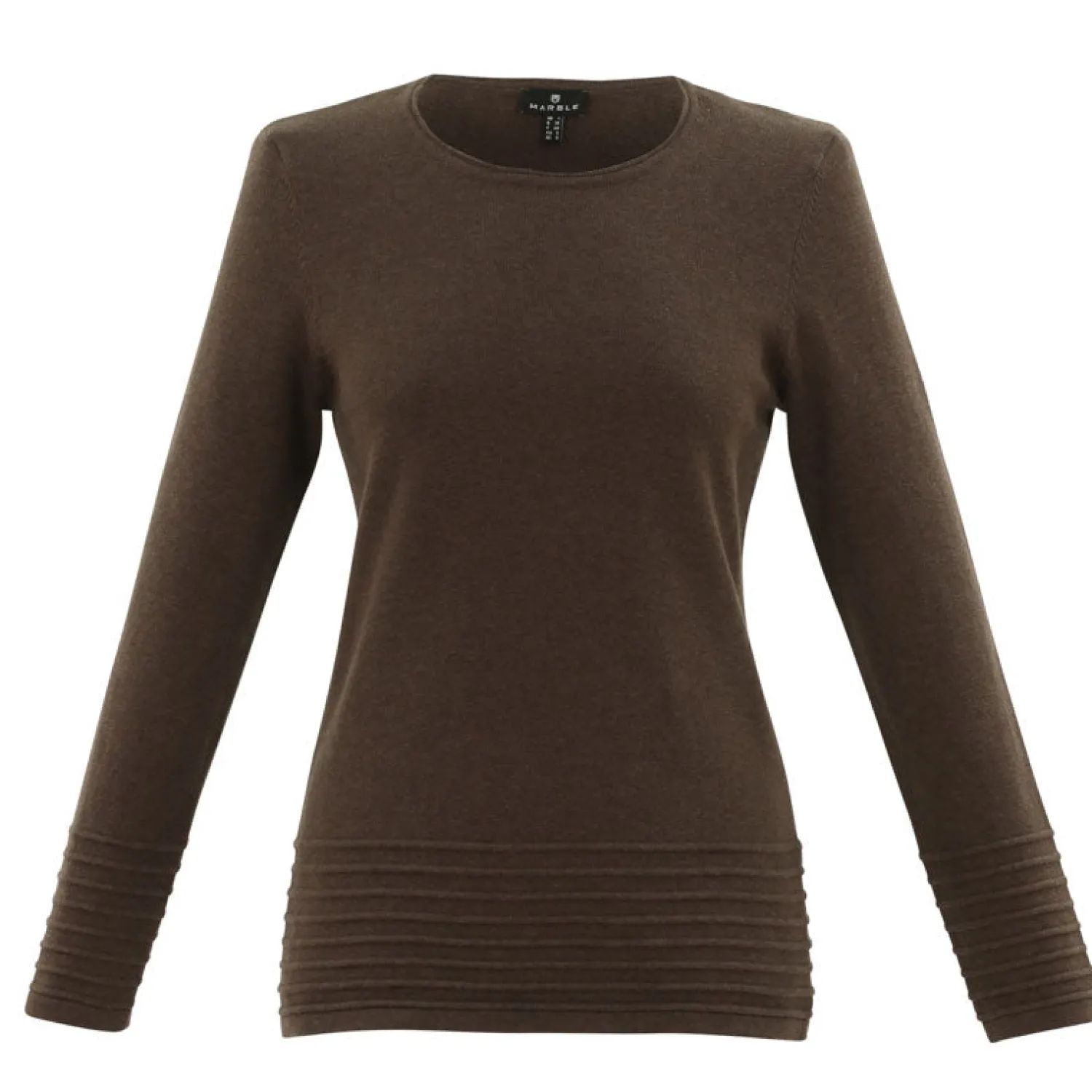 MARBLE Round Neck Sweater In Brown