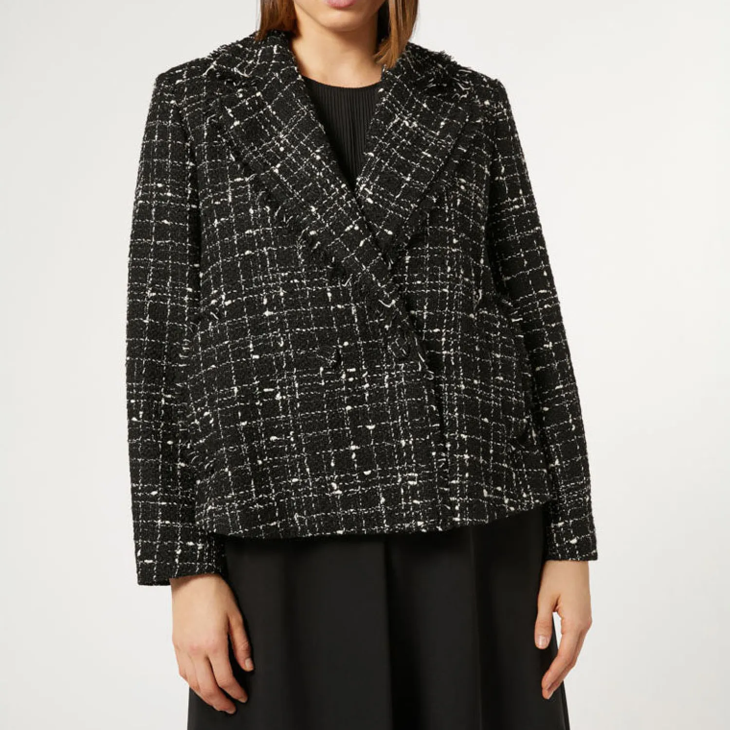 MARINA RINALDI Saggina Check Blazer In Black