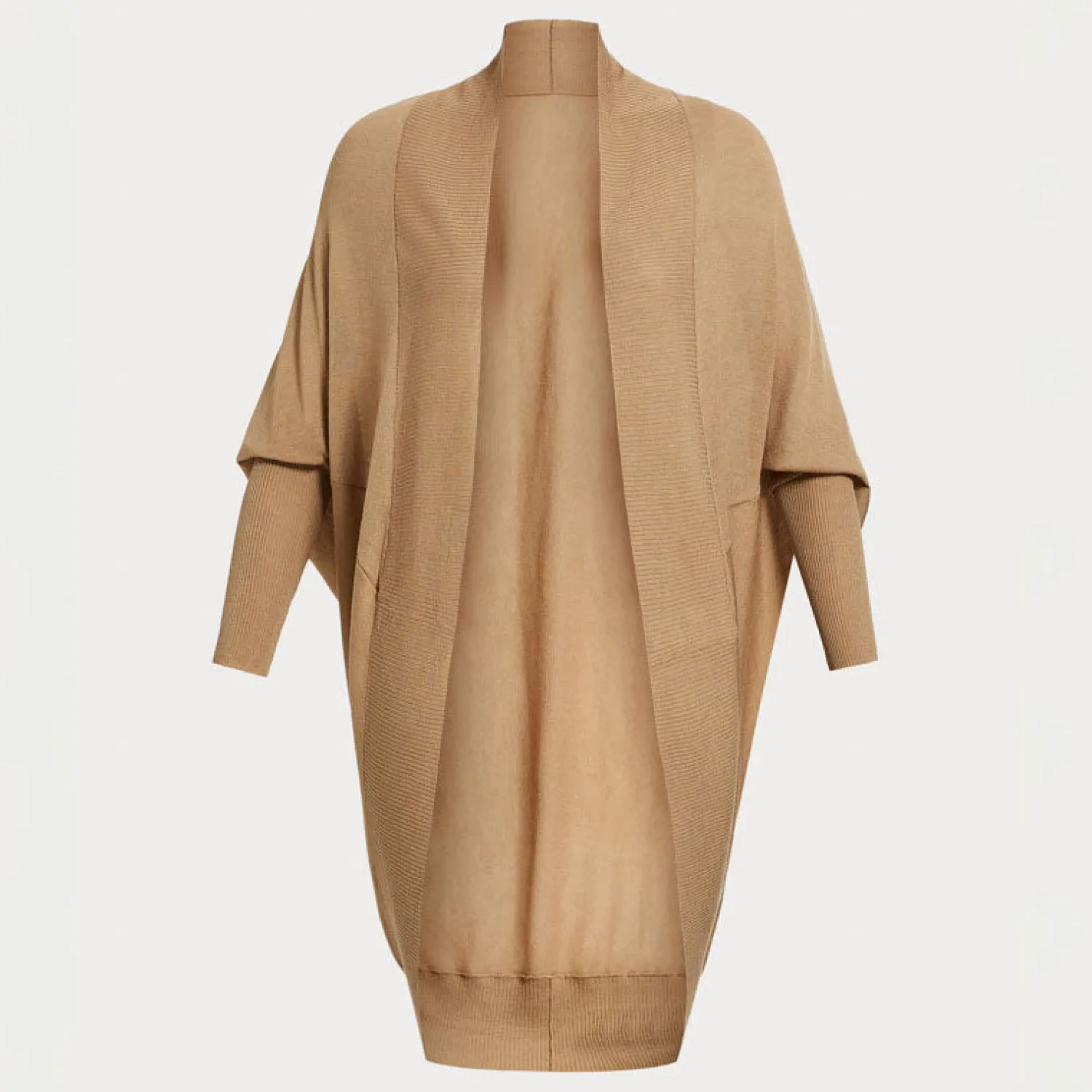 MARINA RINALDI Segovia Wool & Cashmere Cardigan In Camel