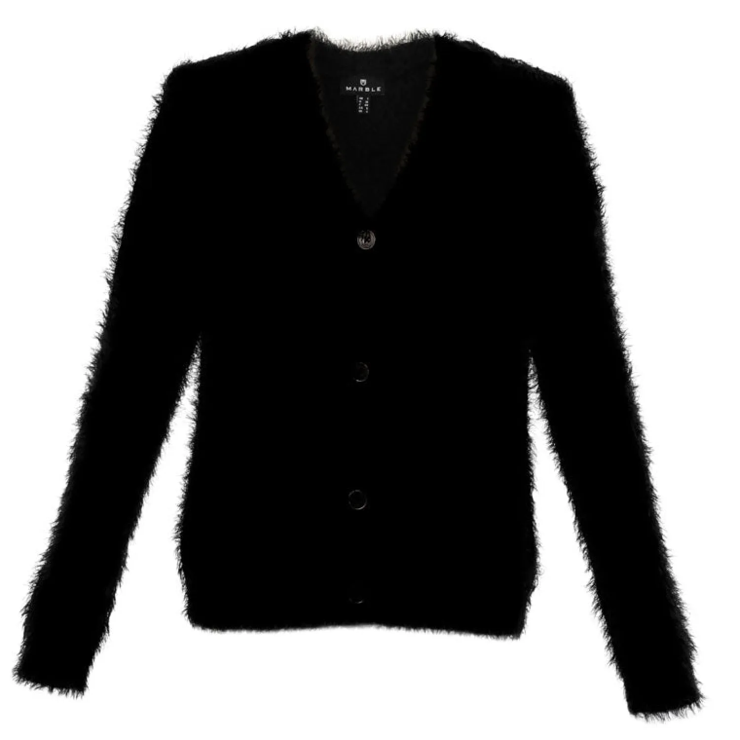 MARBLE Simple V Neck Cardigan In Black