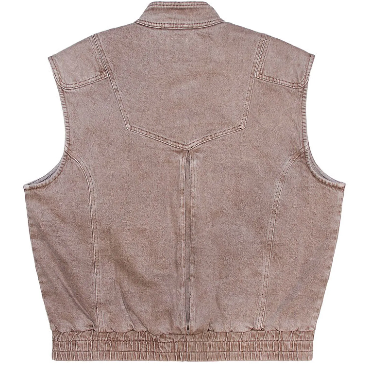 SEVENTY & MOCHI Sleeveless Oversized Juno Jacket In Washed Mocha