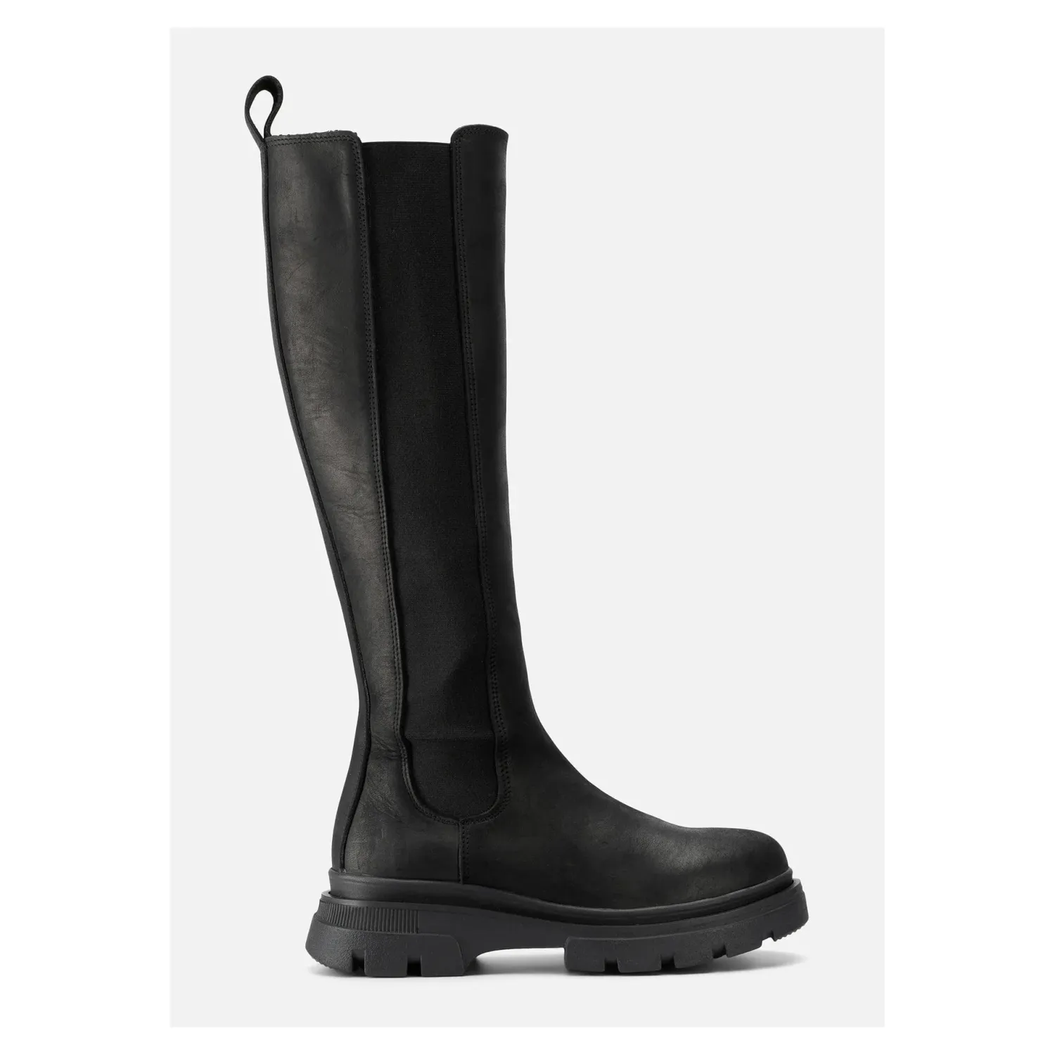 BRGN Slim High Boots In New Black