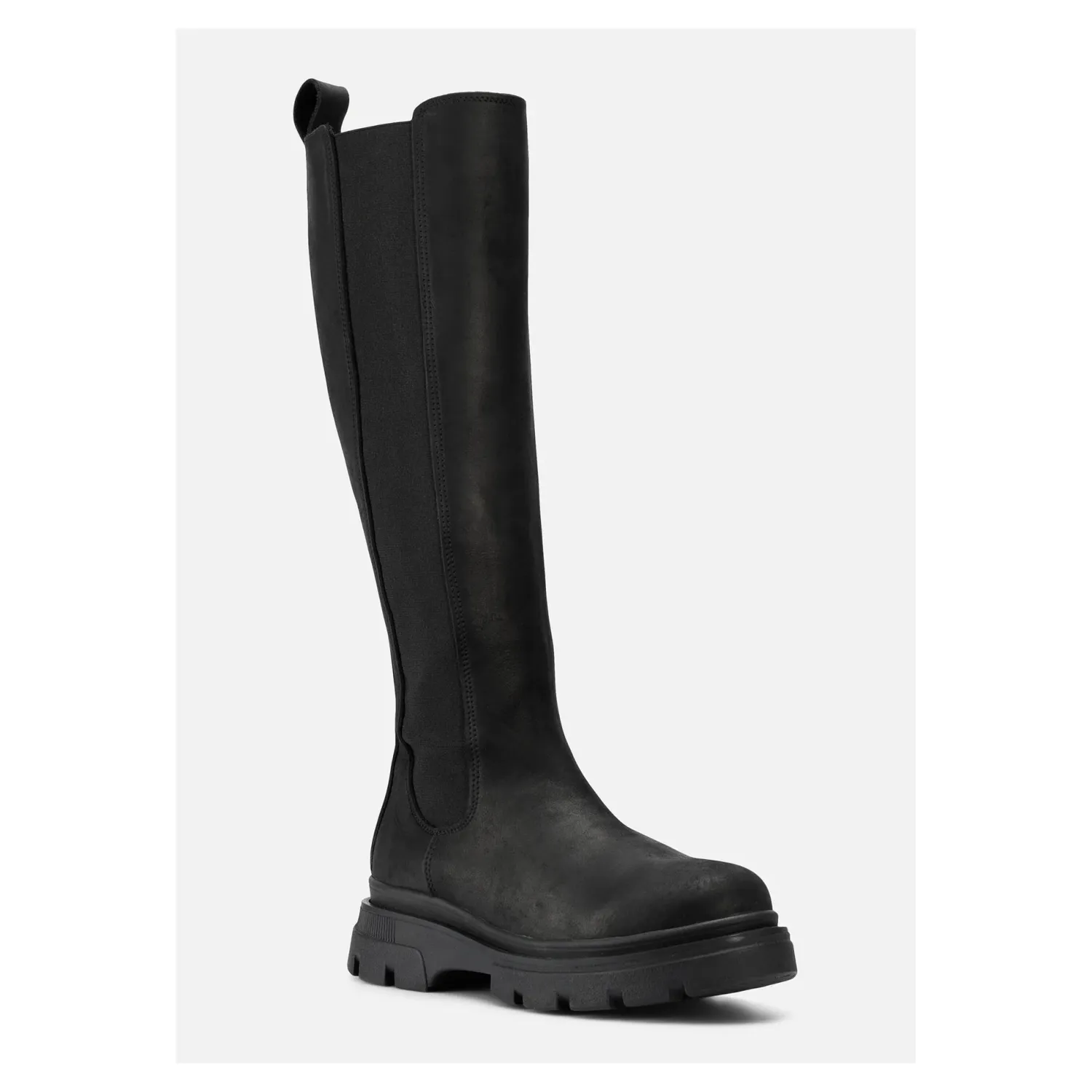 BRGN Slim High Boots In New Black