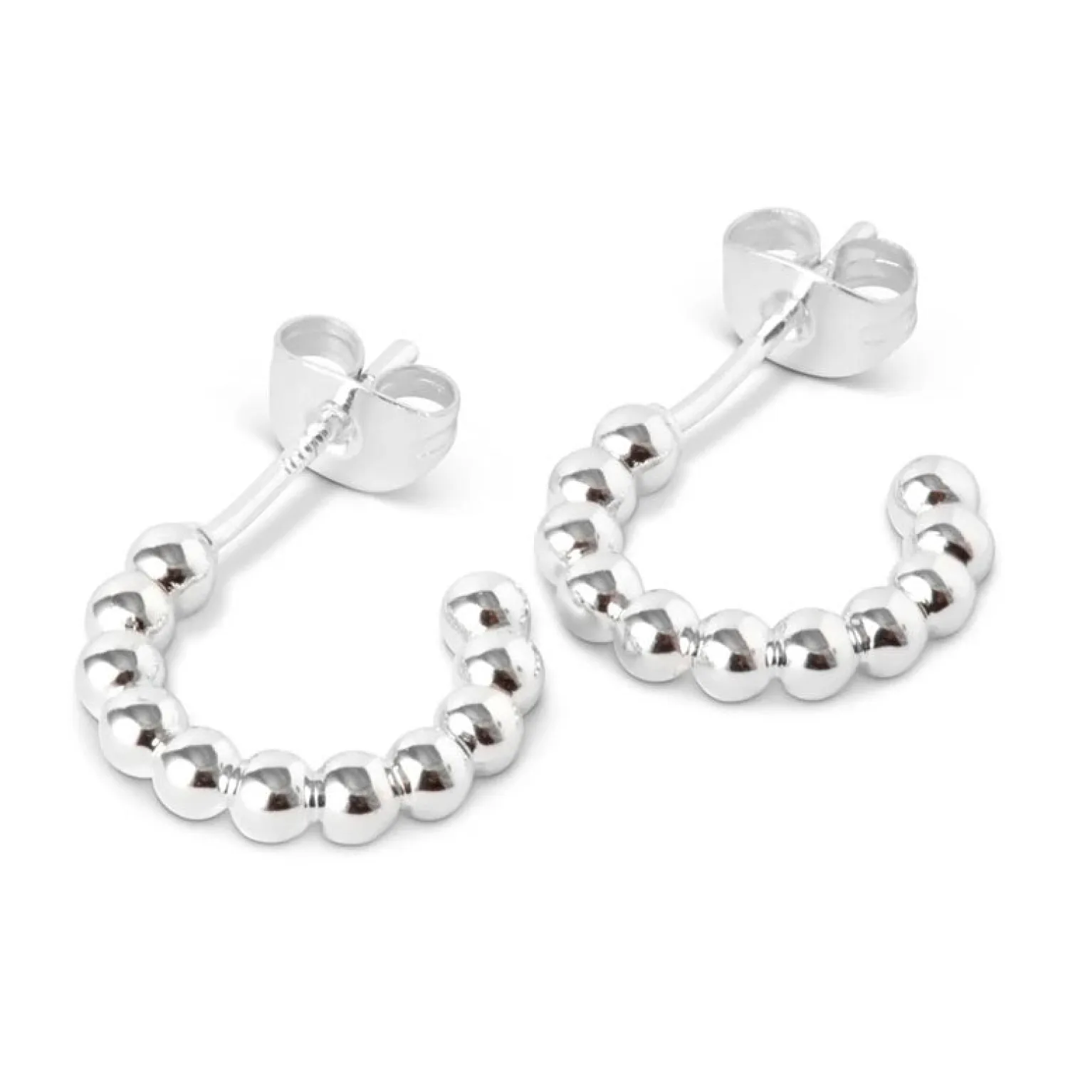 LULU COPENHAGEN Small Colour Ball Hoops In Silver