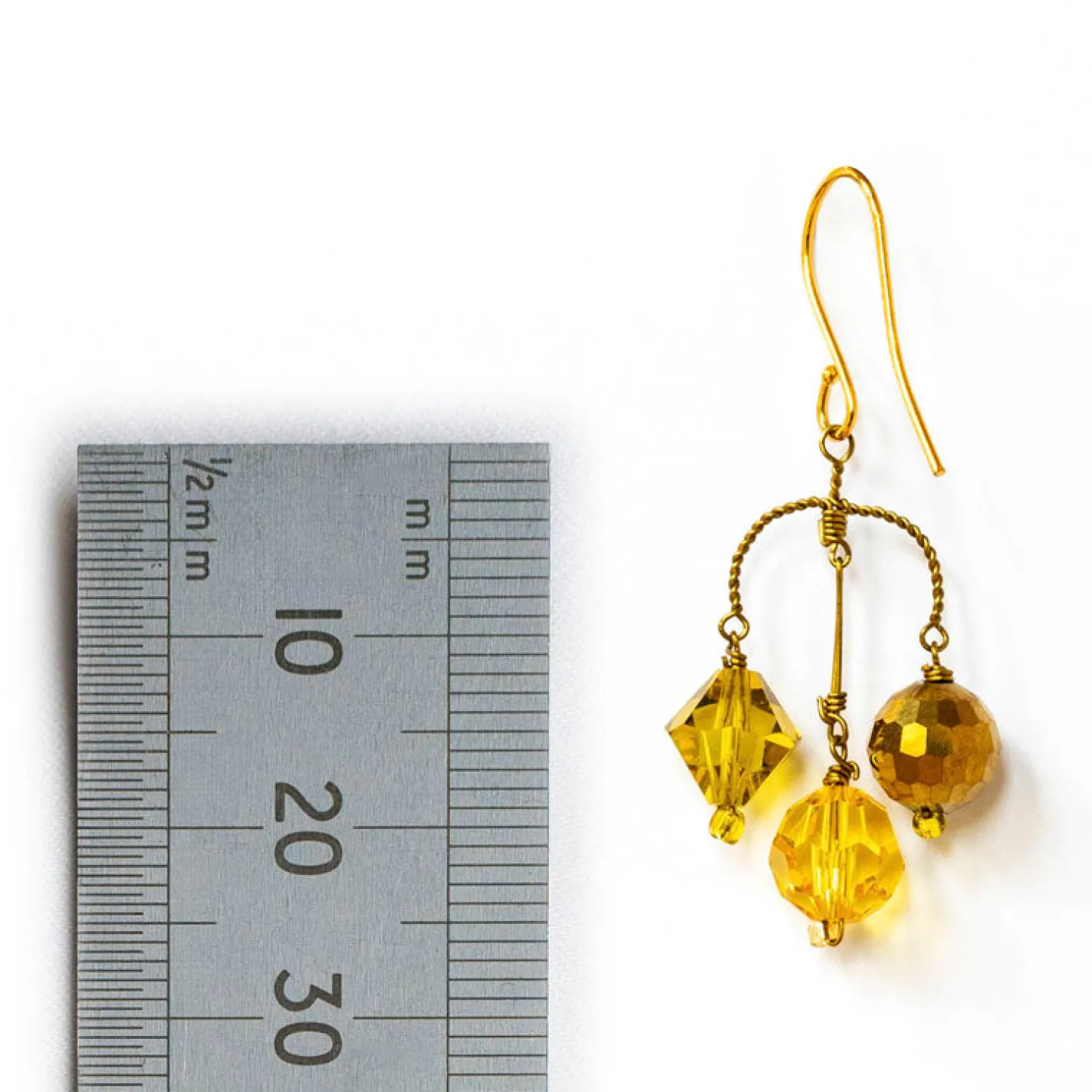 PHILIPPA KUNISCH Small Diamond Earrings In Yellow/Bronze