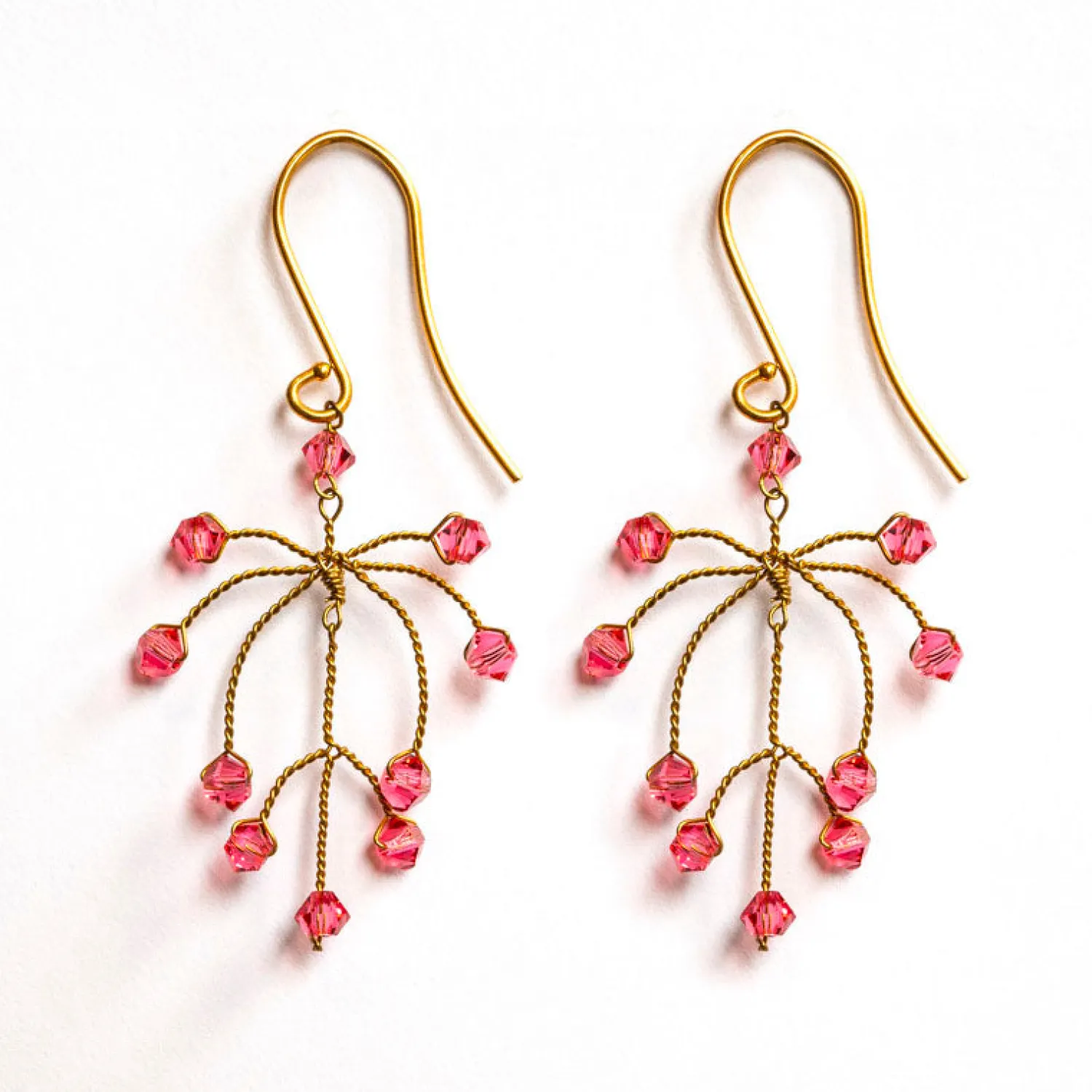 PHILIPPA KUNISCH Small Leaf Earrings In Pink