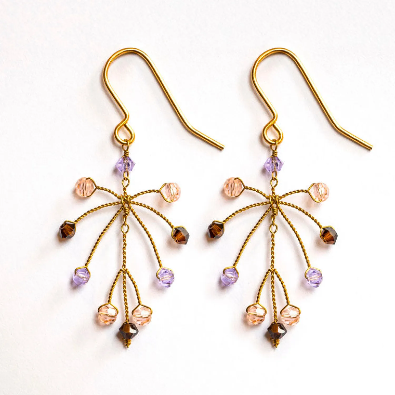 PHILIPPA KUNISCH Small Leaf Earrings In Purple Mix