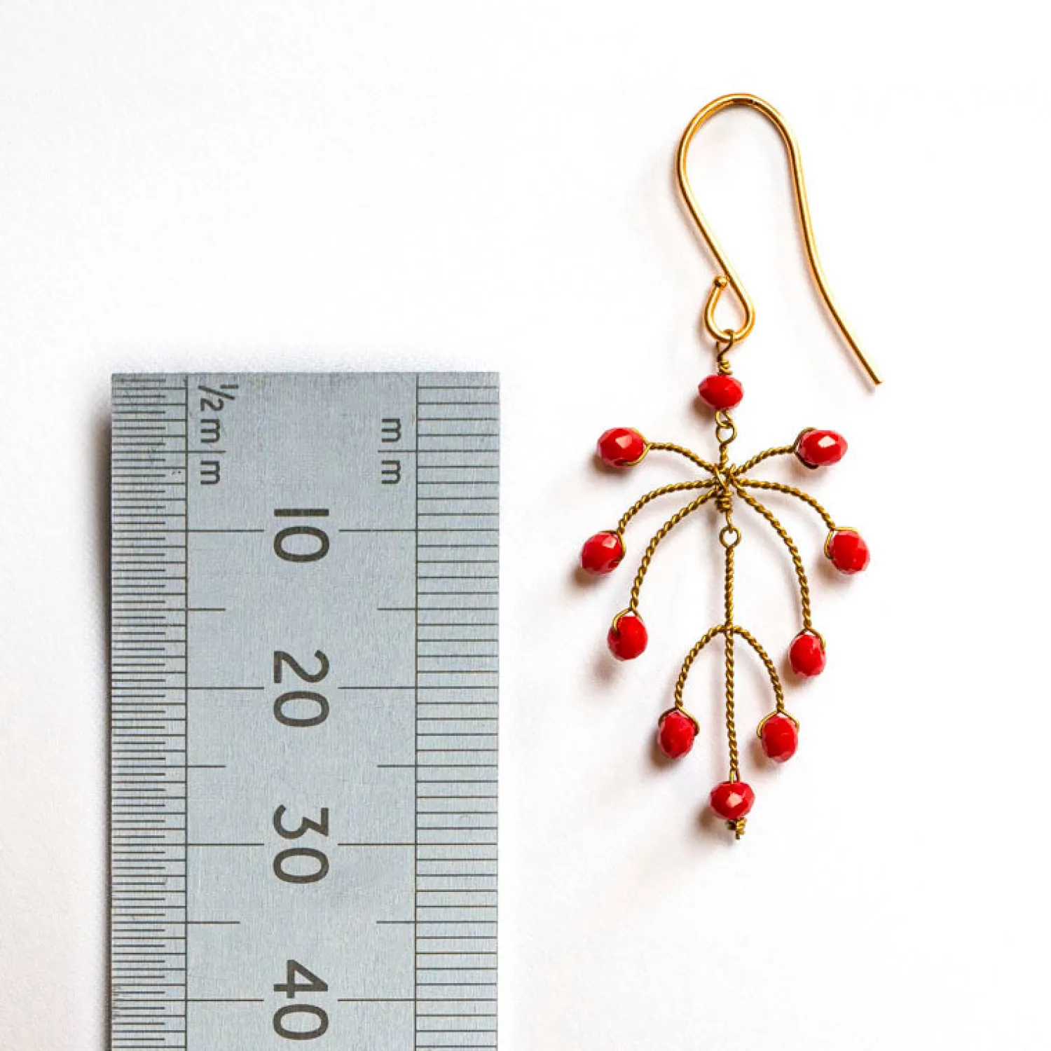 PHILIPPA KUNISCH Small Leaf Earrings In Red