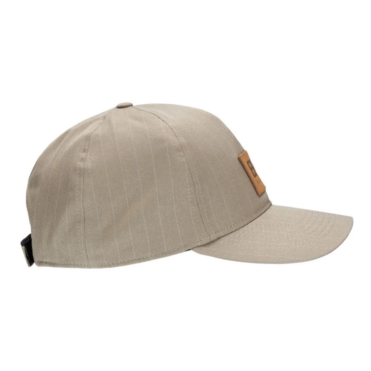 BRGN Solgren Cap In Taupe Pinstripe