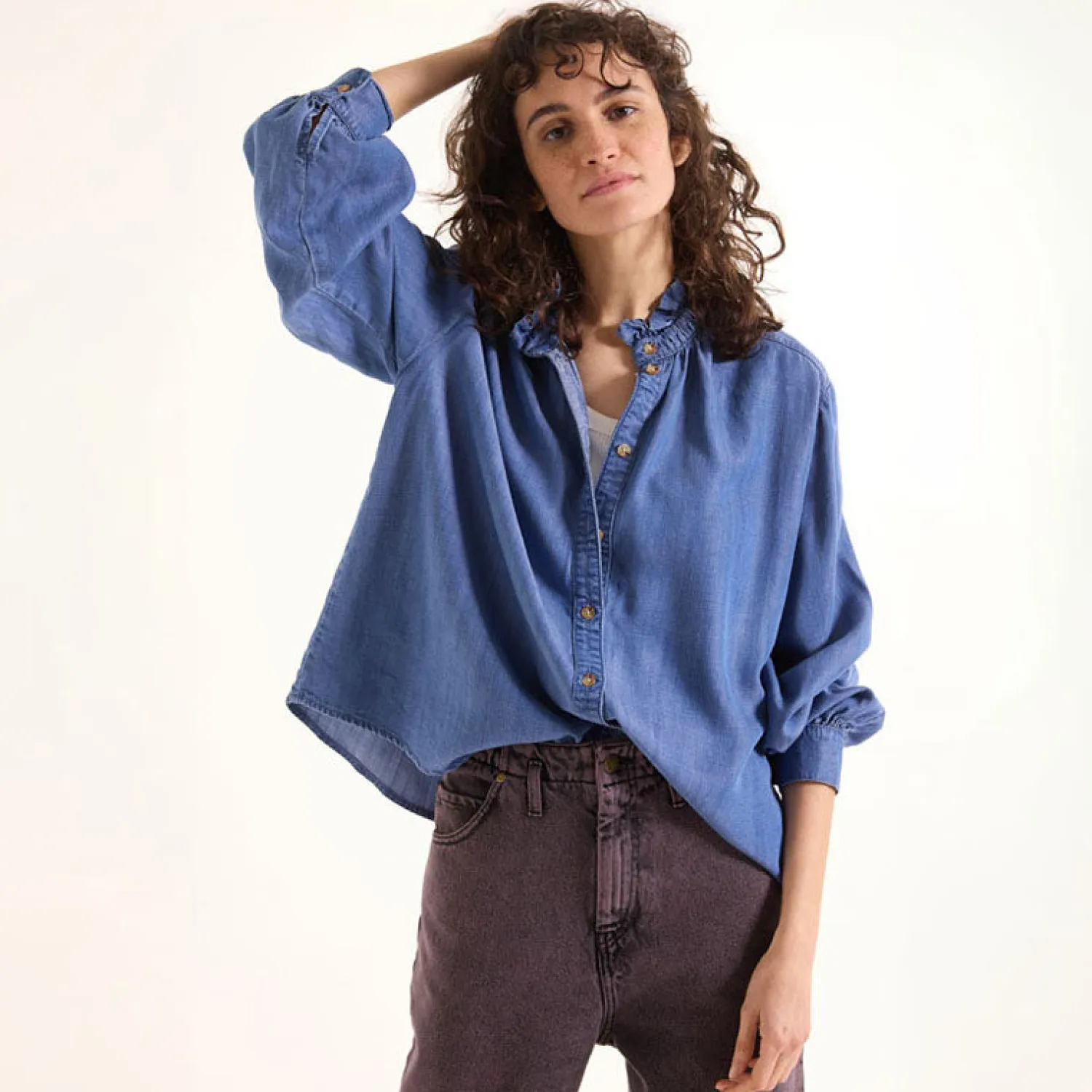 SACRECOEUR Soline Blouse In Indigo